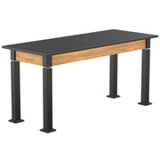 NPS® Aero-Lift Table, Wood Frame, 24" x 60", Trespa Top, Surface Color: Black, Frame Color: Black (Optional Book Compartment Add On)