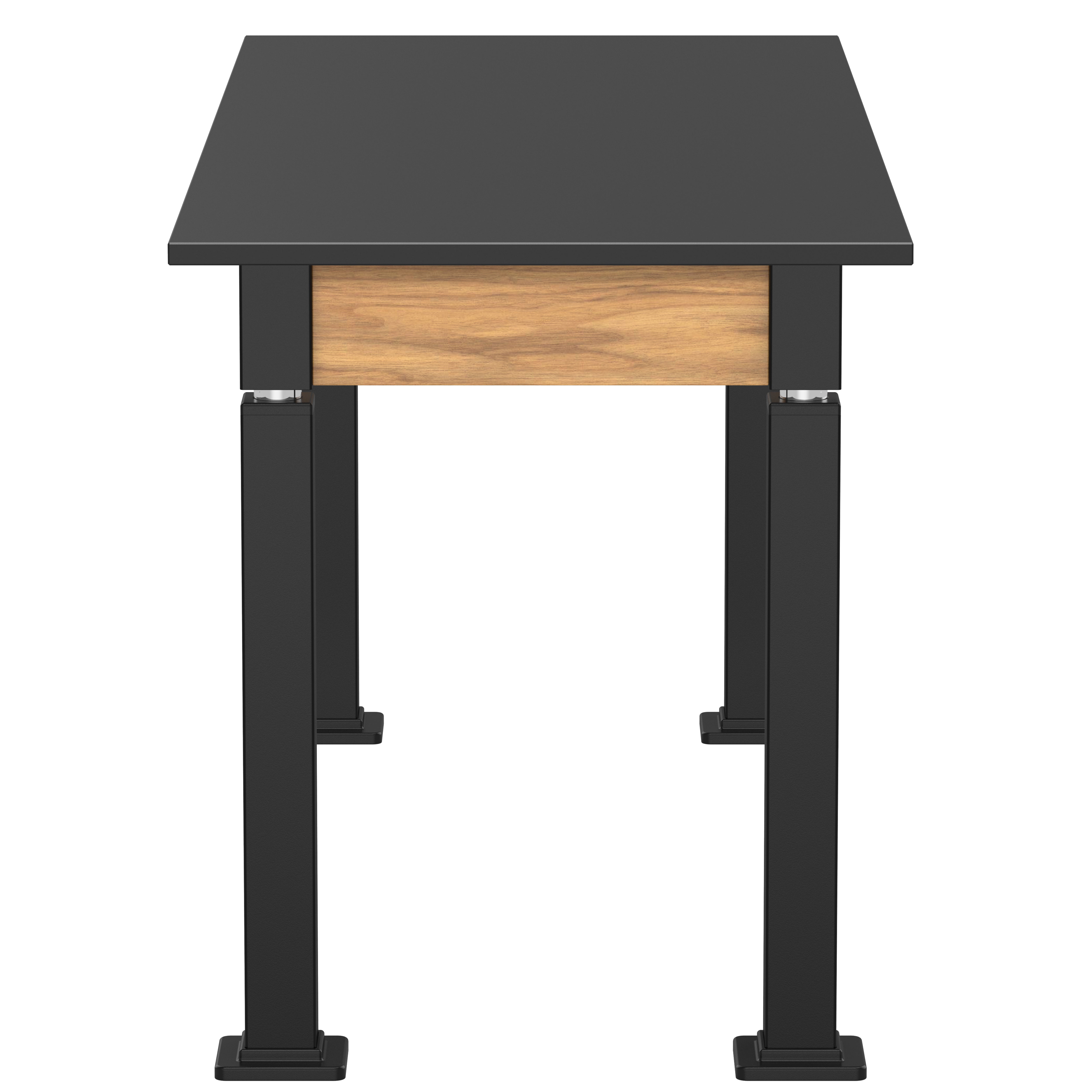 NPS® Aero-Lift Table, Wood Frame, 24" x 60", Epoxy Top, Surface Color: Black, Frame Color: Black (Optional Book Compartment Add On)
