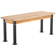 NPS® Aero-Lift Table, Wood Frame, 24" x 72", Butcherblock Top, Surface Color: Maple, Frame Color: Black (Optional Book Compartment Add On)