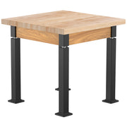 NPS® Aero-Lift Table, Wood Frame, 30" x 30", Butcherblock Top, Surface Color: Maple, Frame Color: Black (Optional Book Compartment Add On)