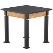 NPS® Aero-Lift Table, Wood Frame, 30" x 30", Chemical Resistant Top, Surface Color: Black, Frame Color: Black (Optional Book Compartment Add On)