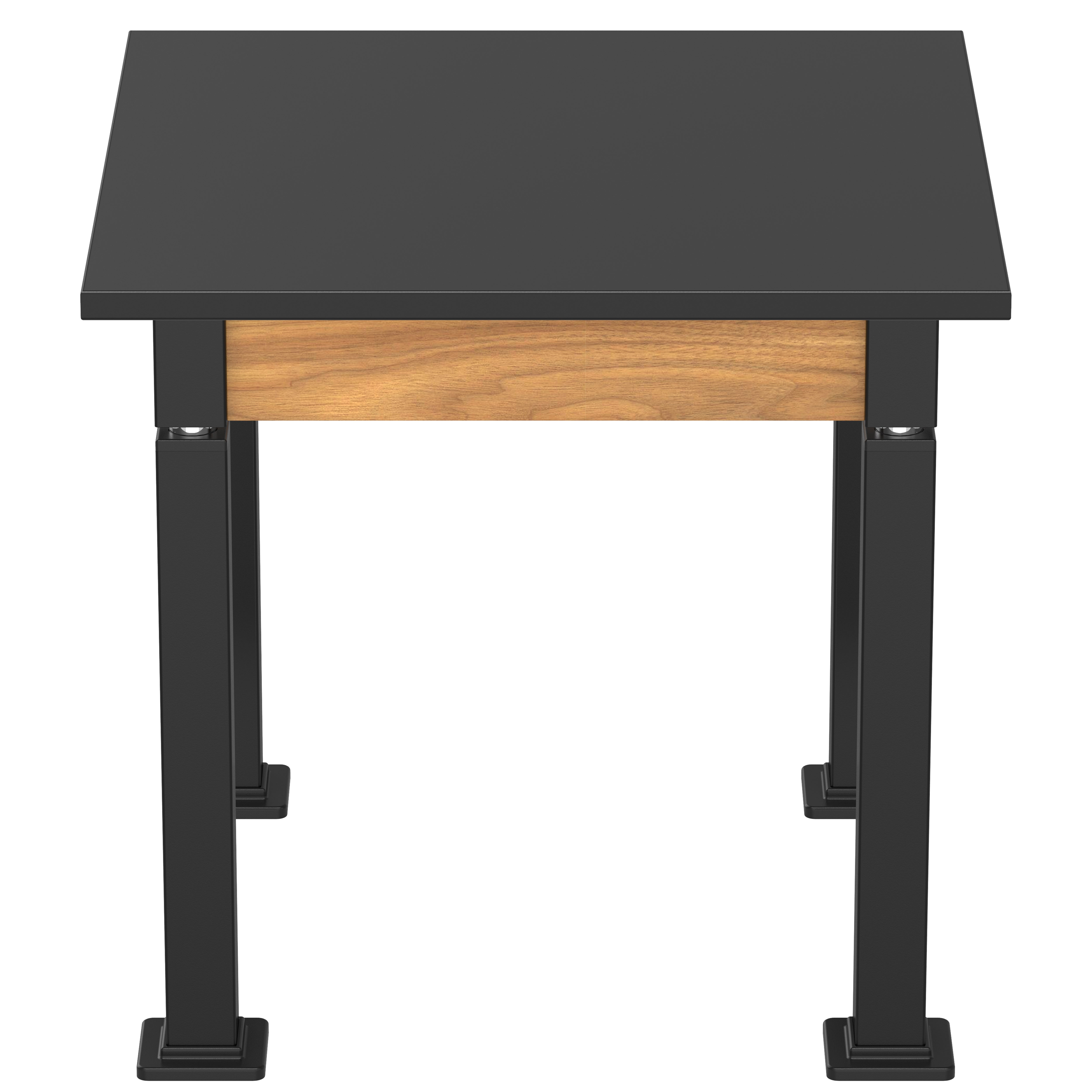 NPS® Aero-Lift Table, Wood Frame, 30" x 30", Chemical Resistant Top, Surface Color: Black, Frame Color: Black (Optional Book Compartment Add On)