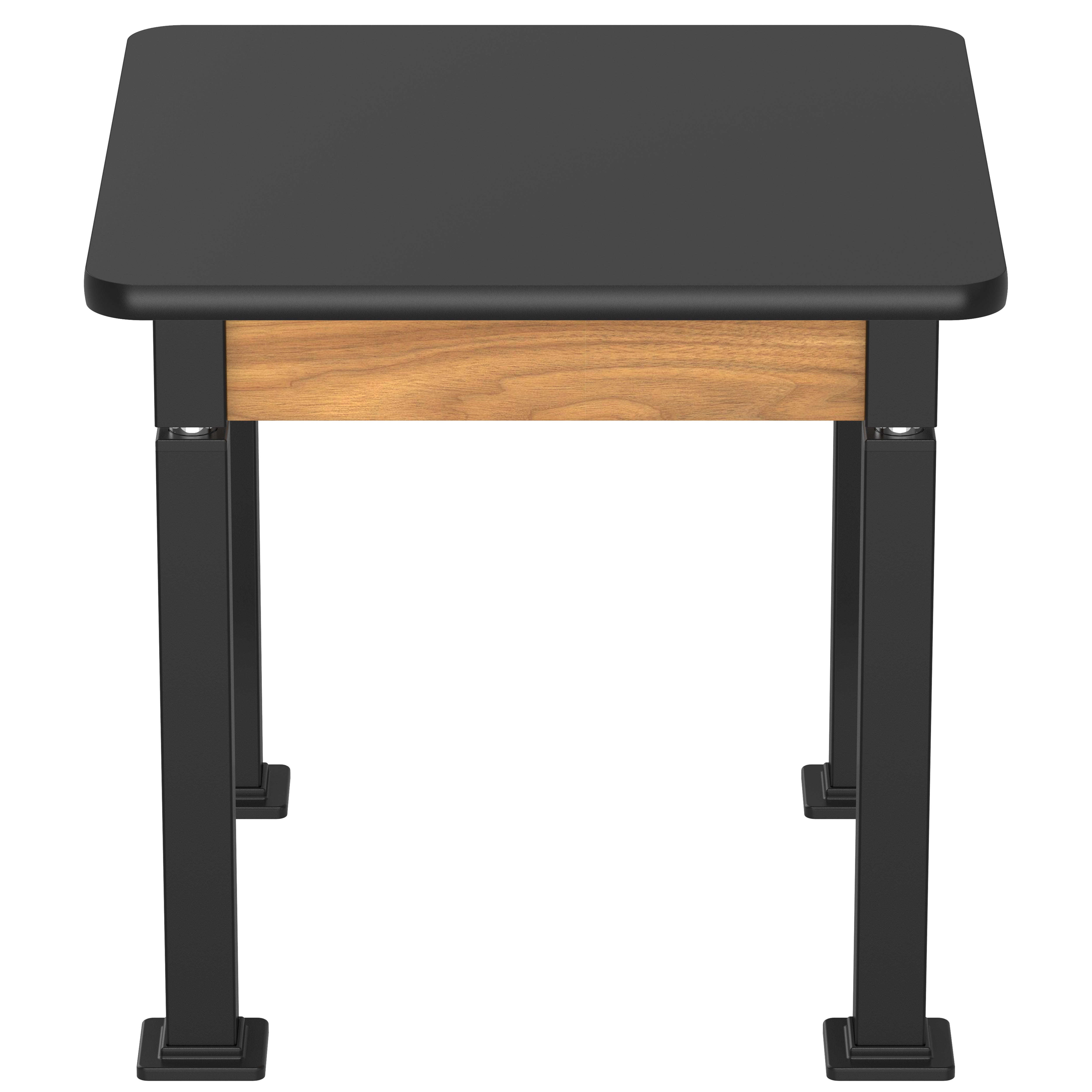 NPS® Aero-Lift Table, Wood Frame, 30" x 30", Science HPL Top, Surface Color: Black, Frame Color: Black (Optional Book Compartment Add On)