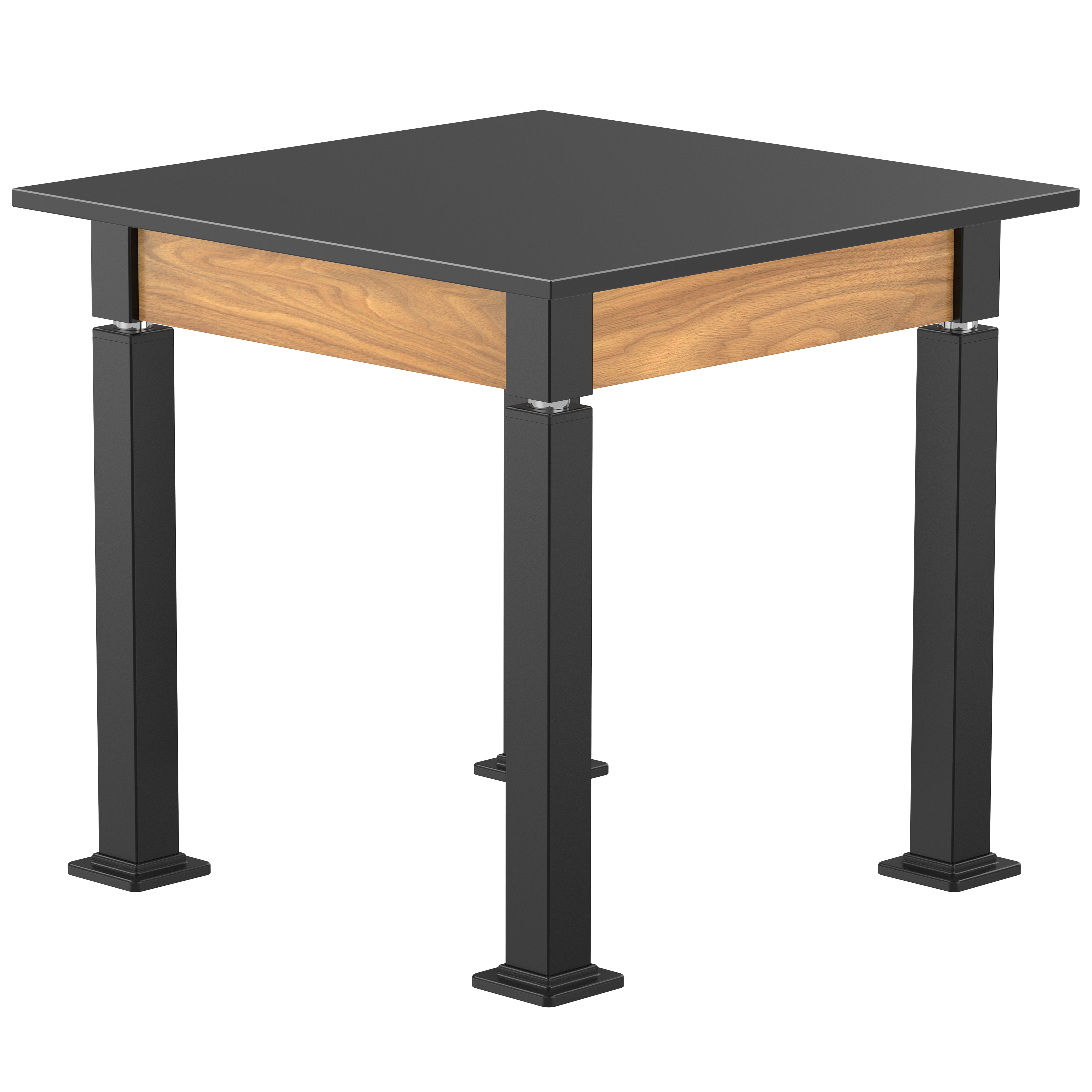 NPS® Aero-Lift Table, Wood Frame, 30" x 30", Trespa Top, Surface Color: Black, Frame Color: Black (Optional Book Compartment Add On)