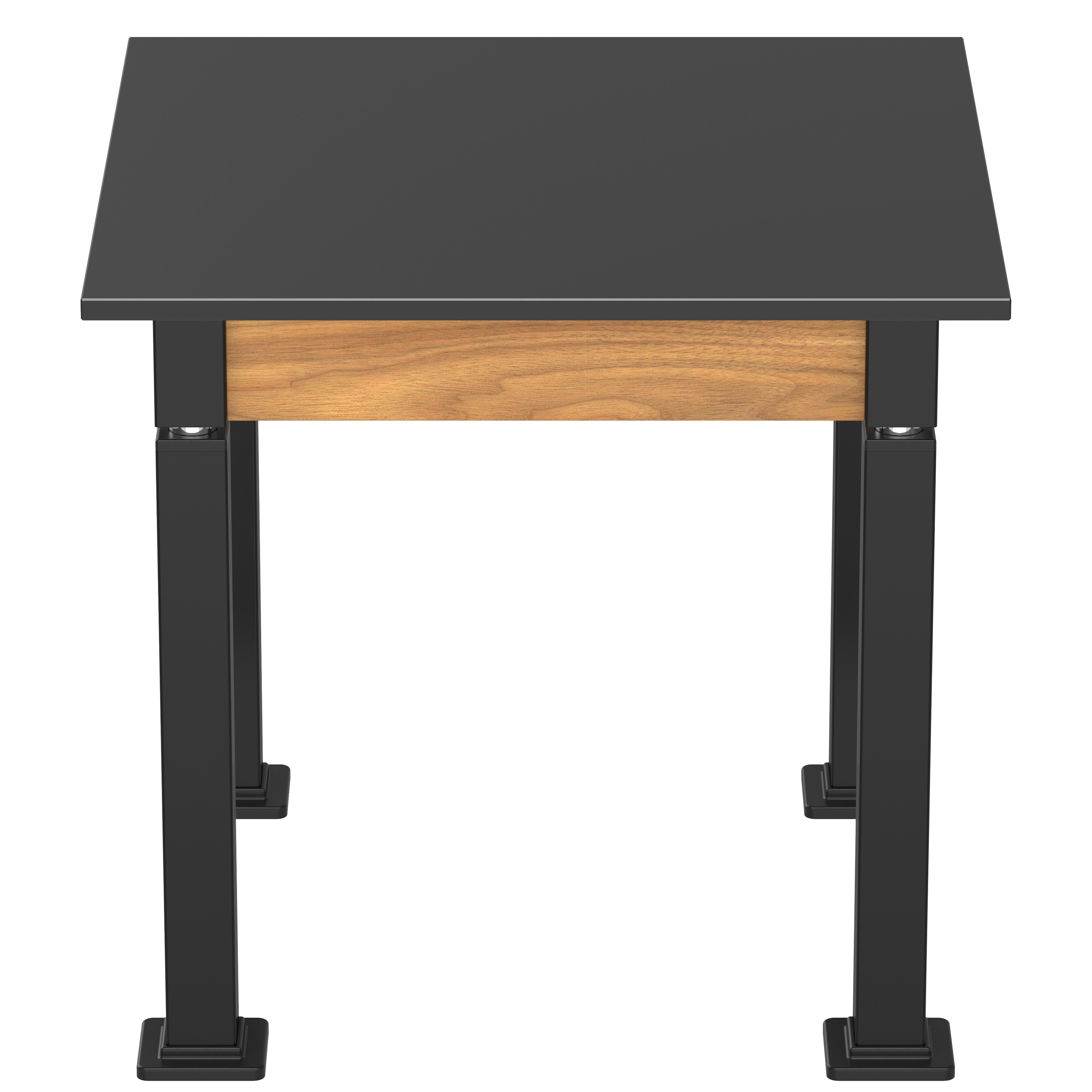 NPS® Aero-Lift Table, Wood Frame, 30" x 30", Phenolic Top, Surface Color: Black, Frame Color: Black (Optional Book Compartment Add On)
