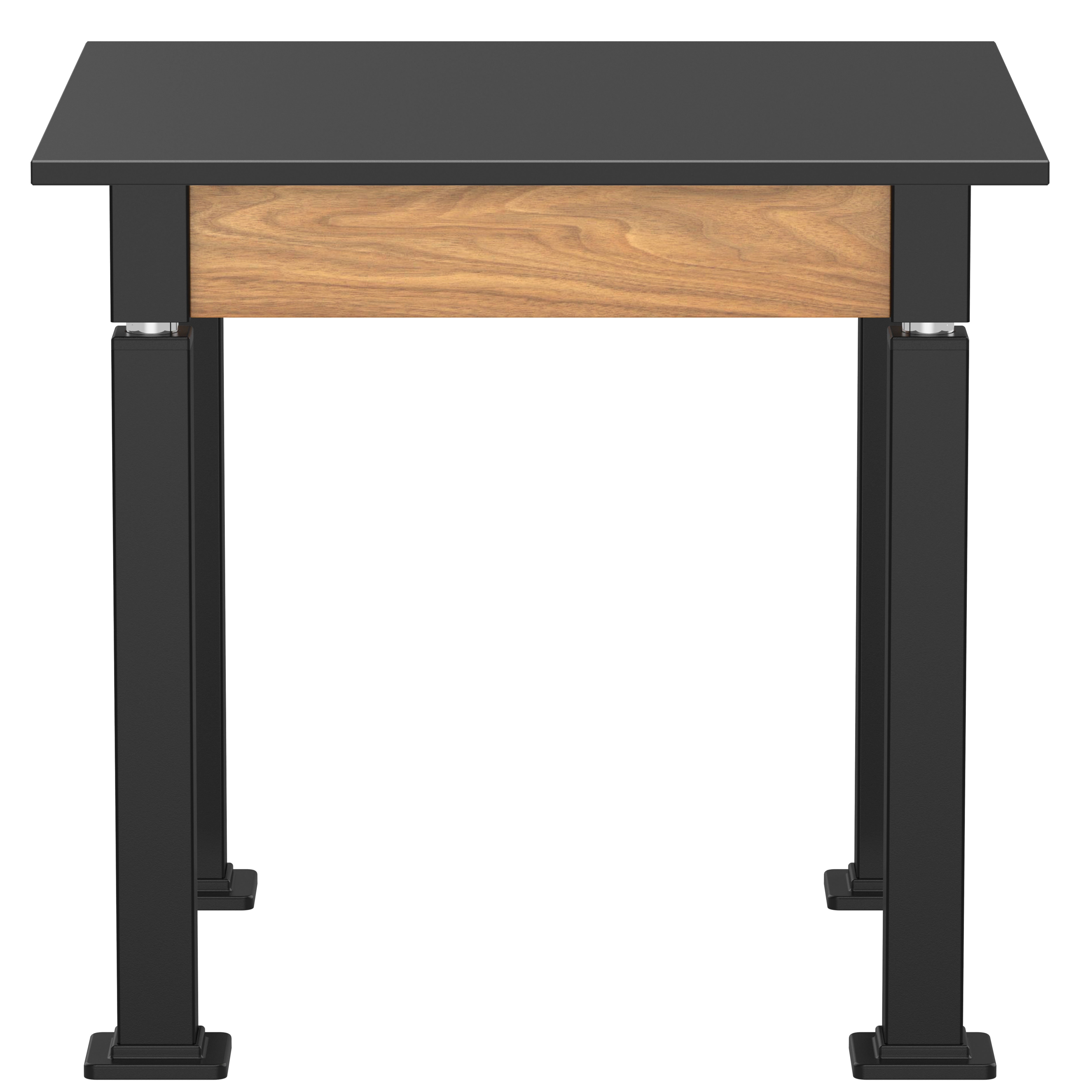 NPS® Aero-Lift Table, Wood Frame, 30" x 30", Trespa Top, Surface Color: Black, Frame Color: Black (Optional Book Compartment Add On)