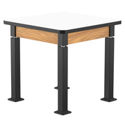 NPS® Aero-Lift Table, Wood Frame, 30" x 30", Whiteboard Top, Surface Color: White, Frame Color: Black (Optional Book Compartment Add On)