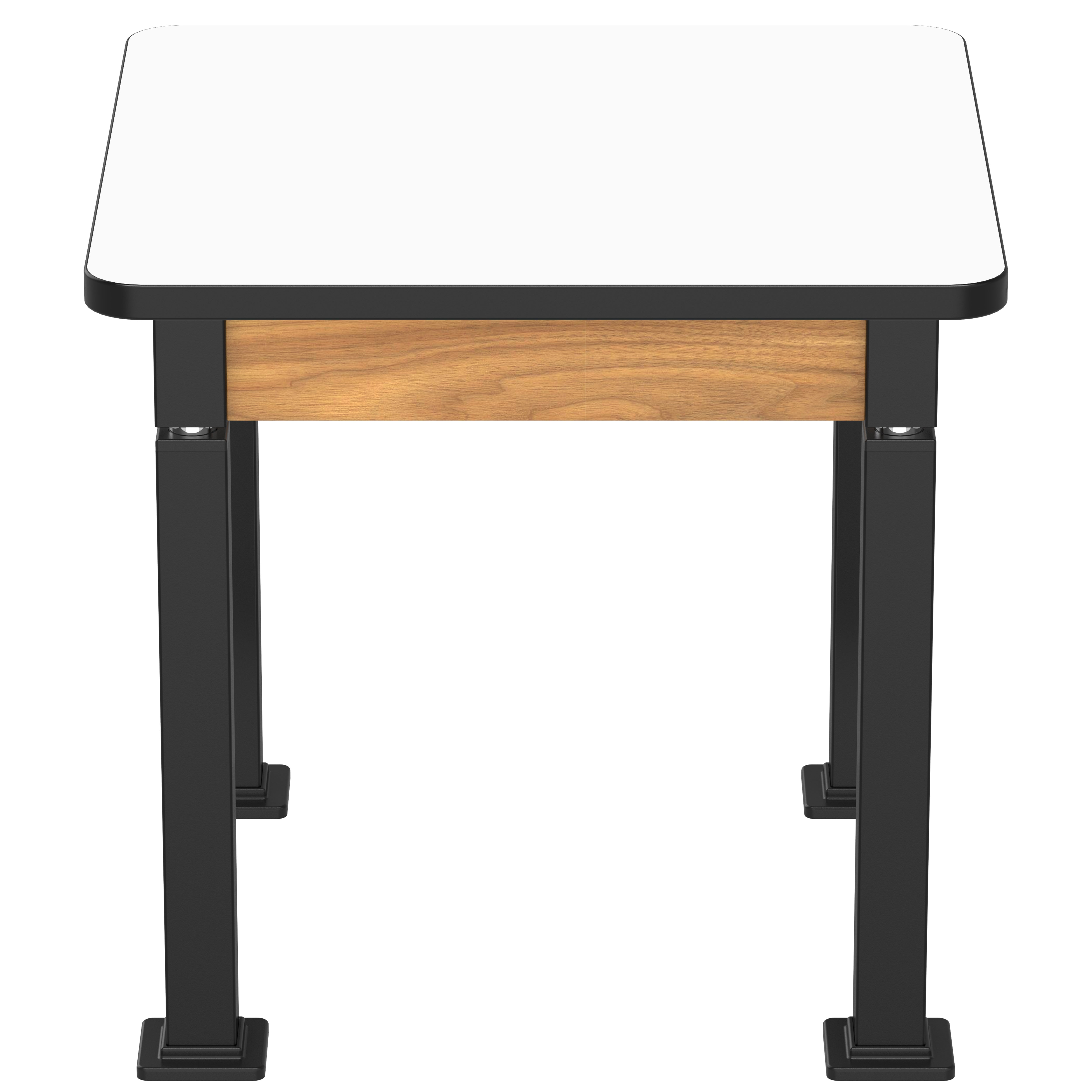 NPS® Aero-Lift Table, Wood Frame, 30" x 30", Whiteboard Top, Surface Color: White, Frame Color: Black (Optional Book Compartment Add On)