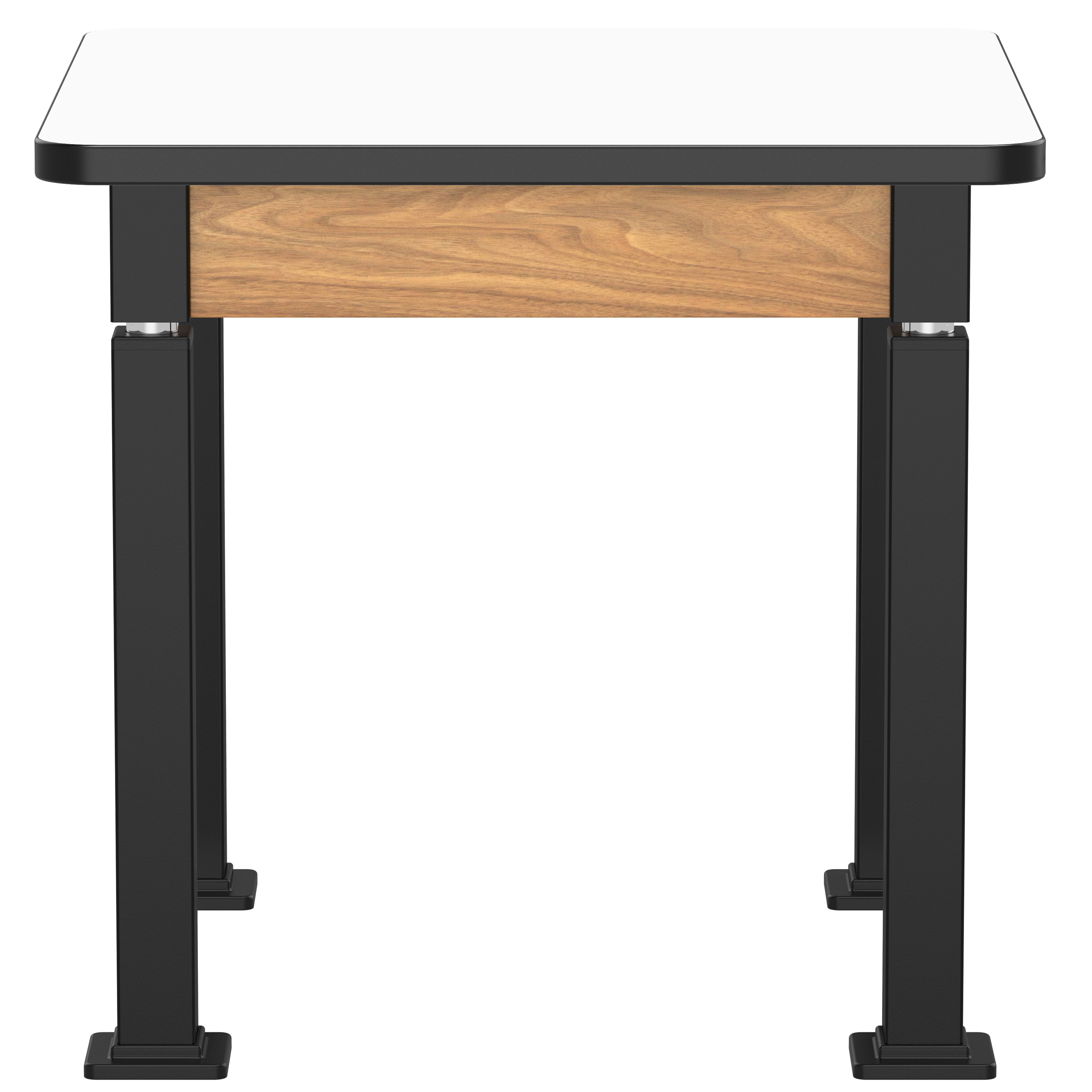 NPS® Aero-Lift Table, Wood Frame, 30" x 30", Whiteboard Top, Surface Color: White, Frame Color: Black (Optional Book Compartment Add On)