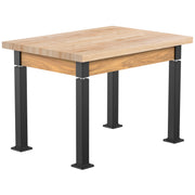 NPS® Aero-Lift Table, Wood Frame, 30" x 42", Butcherblock Top, Surface Color: Maple, Frame Color: Black (Optional Book Compartment Add On)