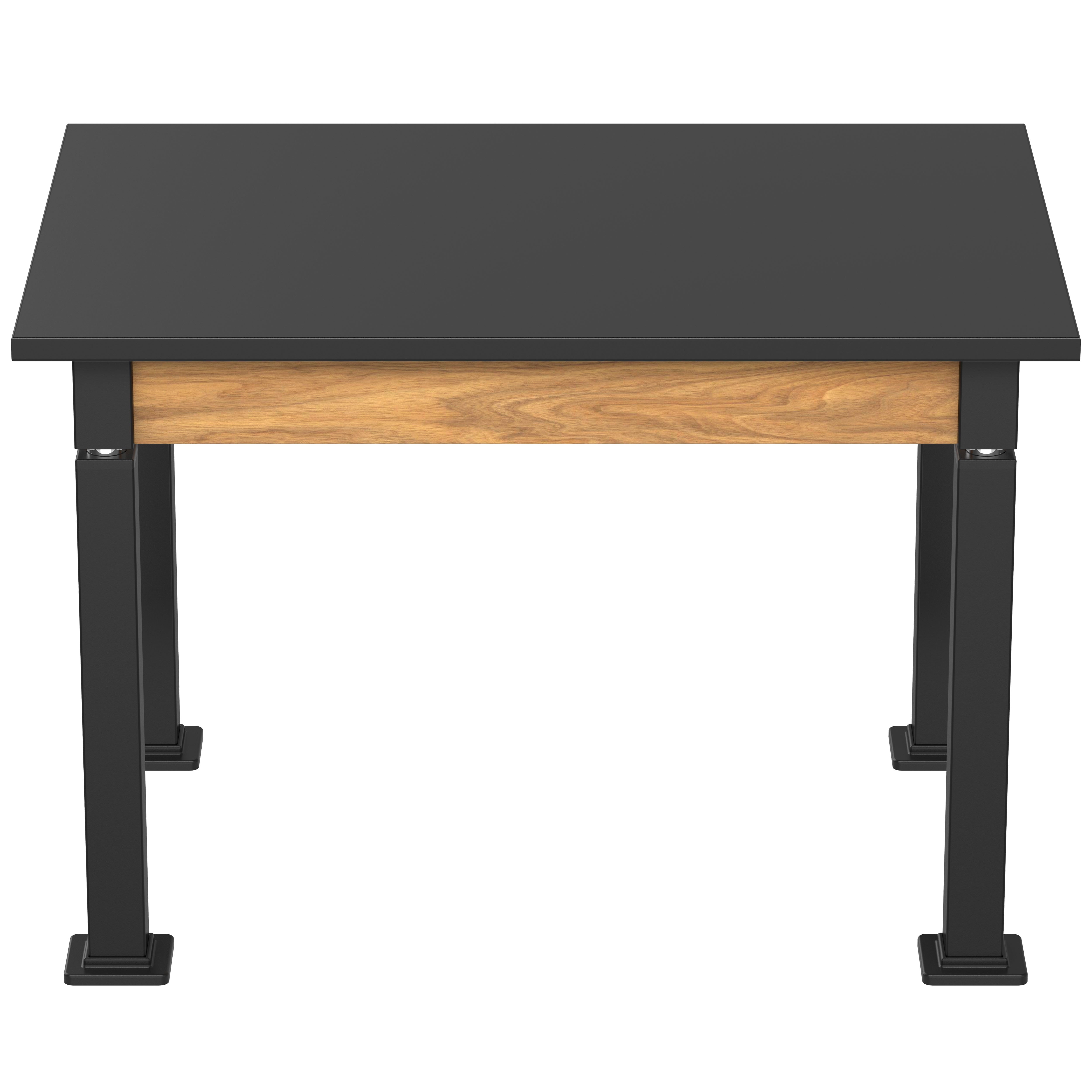 NPS® Aero-Lift Table, Wood Frame, 30" x 42", Epoxy Top, Surface Color: Black, Frame Color: Black (Optional Book Compartment Add On)