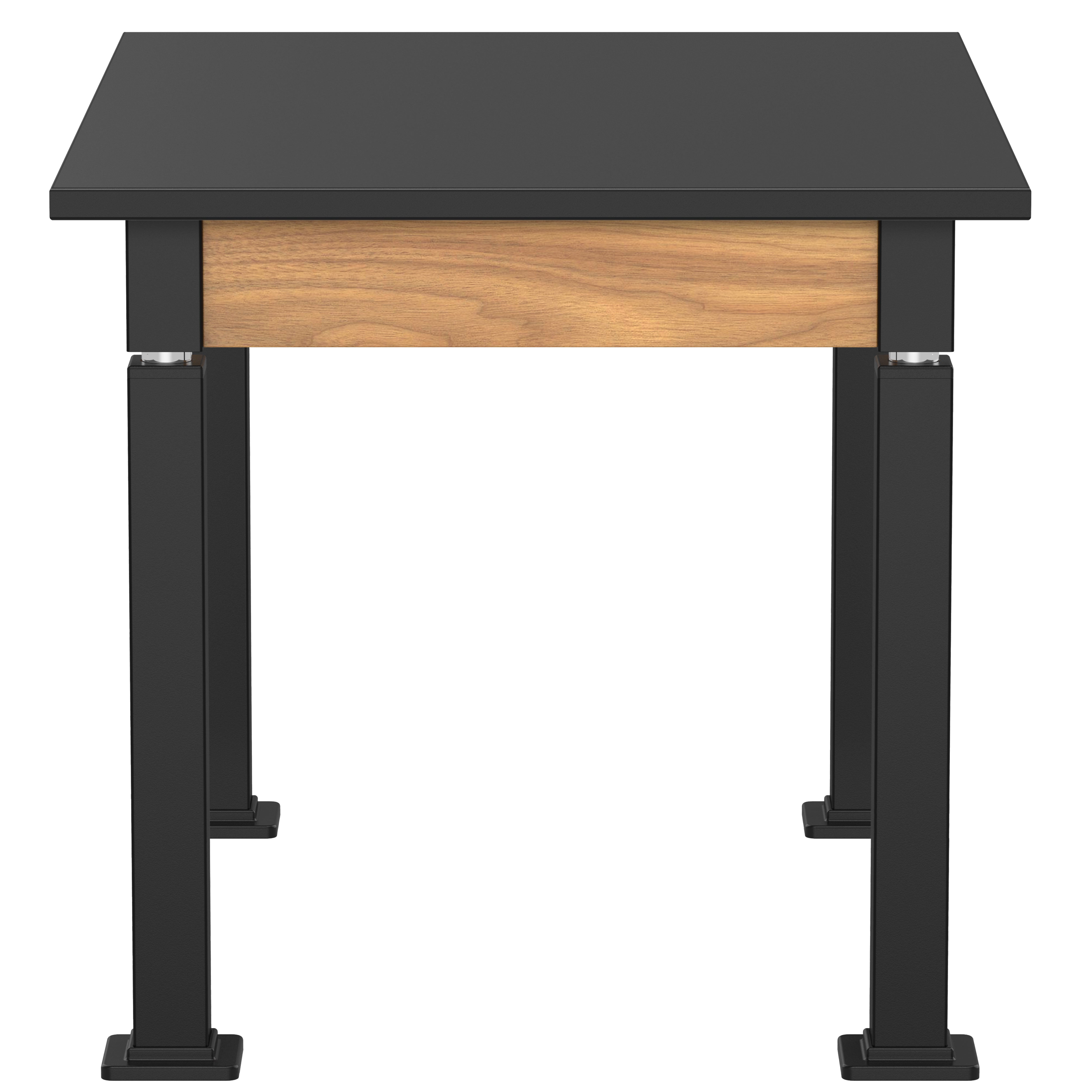 NPS® Aero-Lift Table, Wood Frame, 30" x 42", Chemical Resistant Top, Surface Color: Black, Frame Color: Black (Optional Book Compartment Add On)