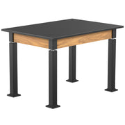 NPS® Aero-Lift Table, Wood Frame, 30" x 42", Phenolic Top, Surface Color: Black, Frame Color: Black (Optional Book Compartment Add On)