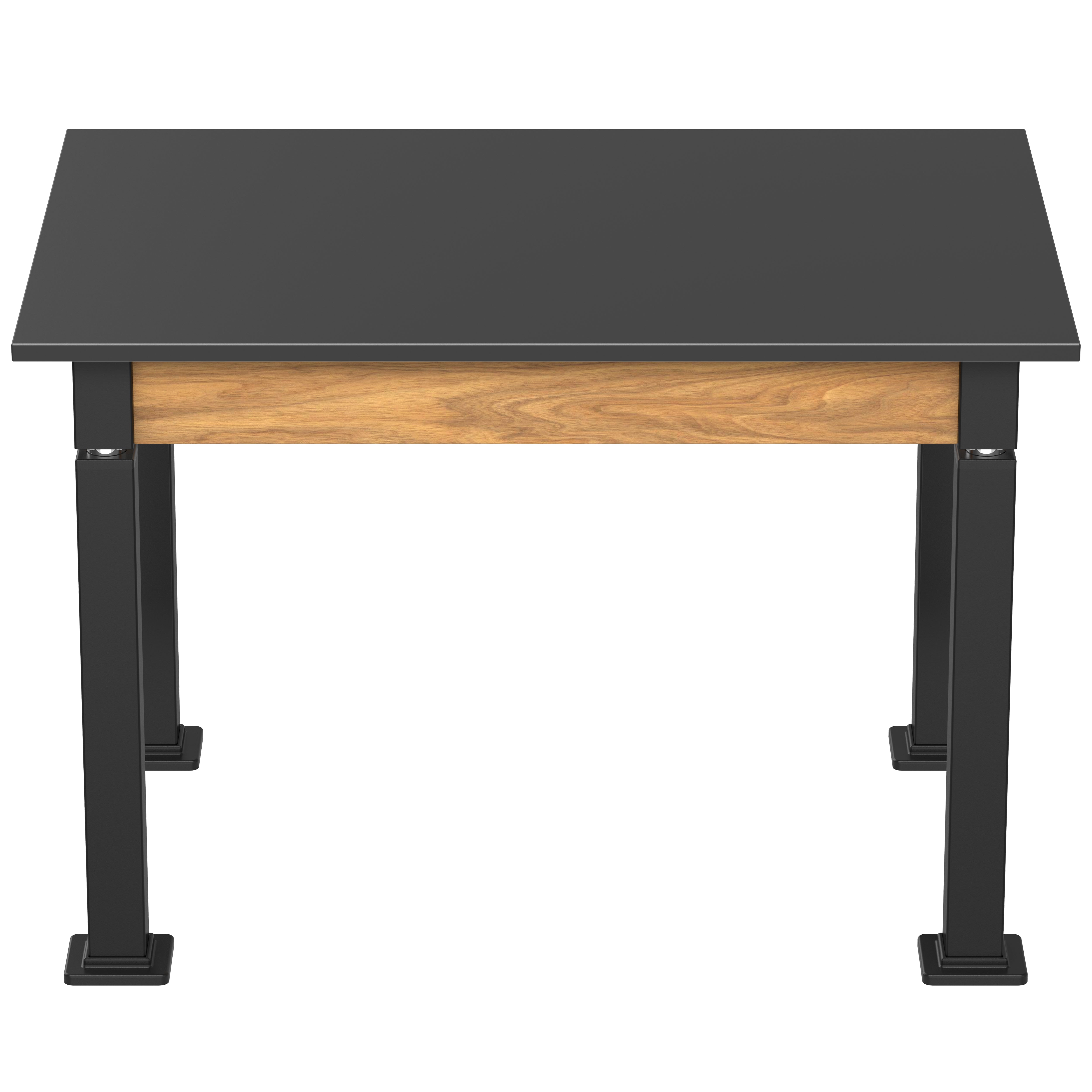 NPS® Aero-Lift Table, Wood Frame, 30" x 42", Phenolic Top, Surface Color: Black, Frame Color: Black (Optional Book Compartment Add On)