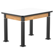 NPS® Aero-Lift Table, Wood Frame, 30" x 42", Whiteboard Top, Surface Color: White, Frame Color: Black (Optional Book Compartment Add On)
