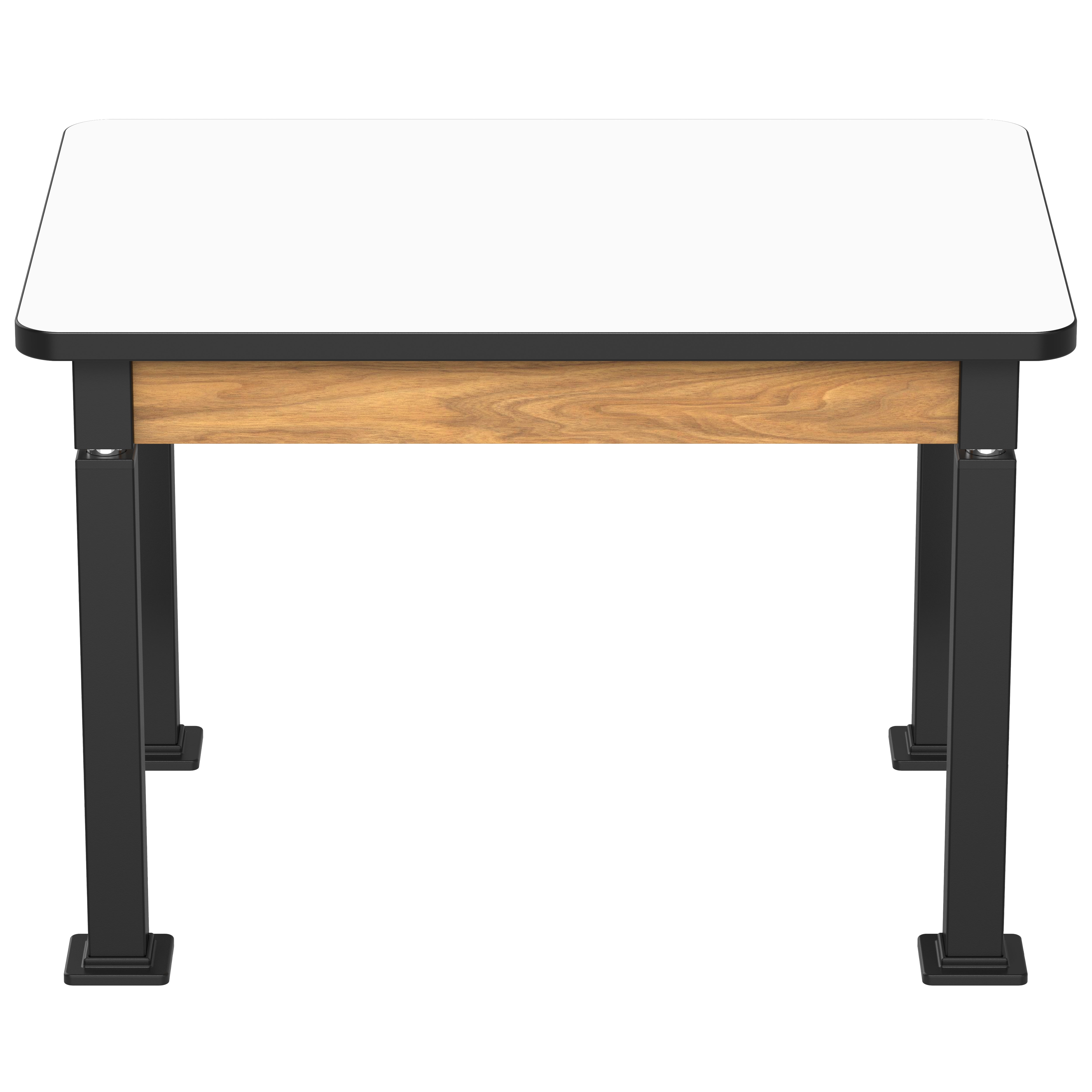 NPS® Aero-Lift Table, Wood Frame, 30" x 42", Whiteboard Top, Surface Color: White, Frame Color: Black (Optional Book Compartment Add On)