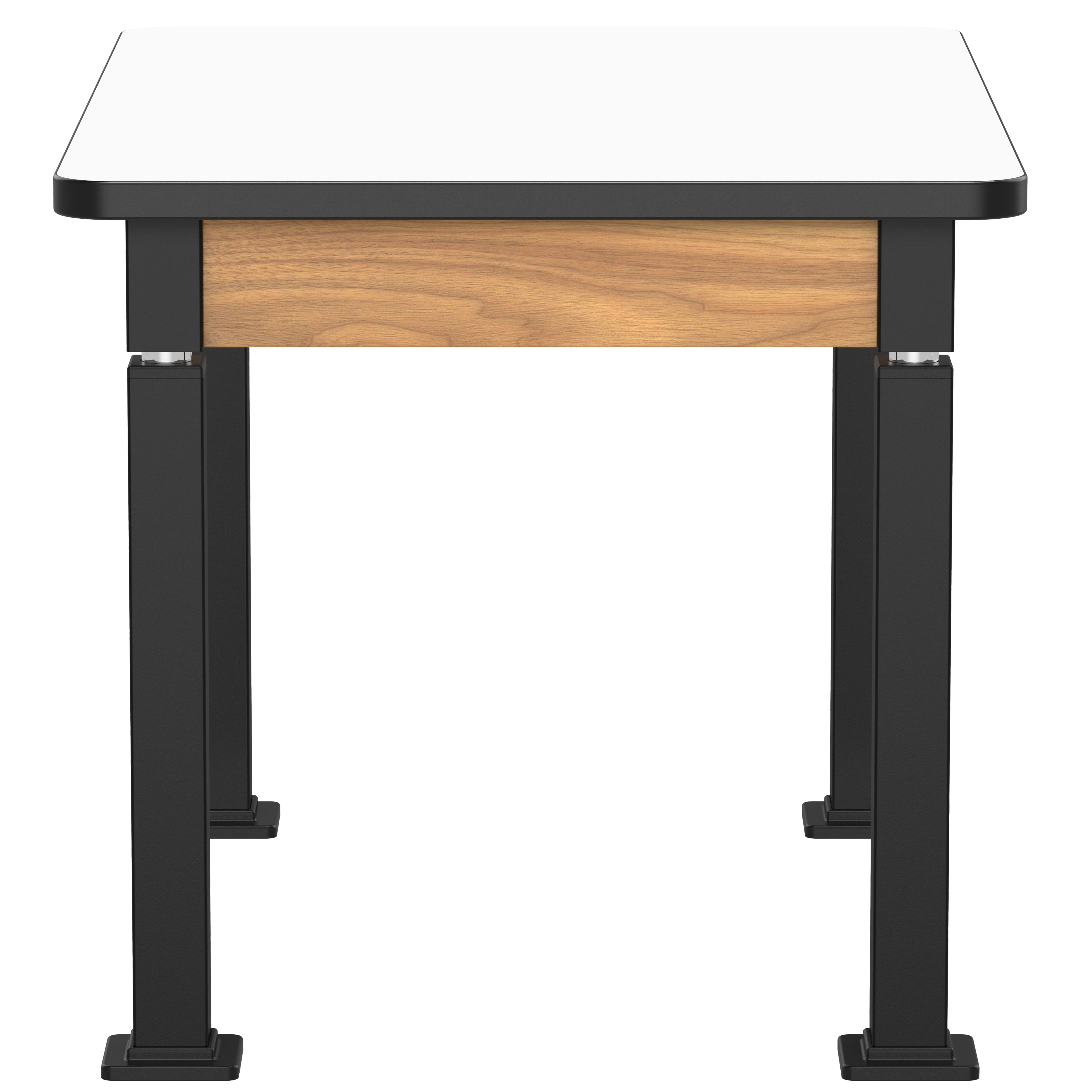 NPS® Aero-Lift Table, Wood Frame, 30" x 42", Whiteboard Top, Surface Color: White, Frame Color: Black (Optional Book Compartment Add On)