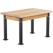 NPS® Aero-Lift Table, Wood Frame, 30" x 48", Butcherblock Top, Surface Color: Maple, Frame Color: Black (Optional Book Compartment Add On)