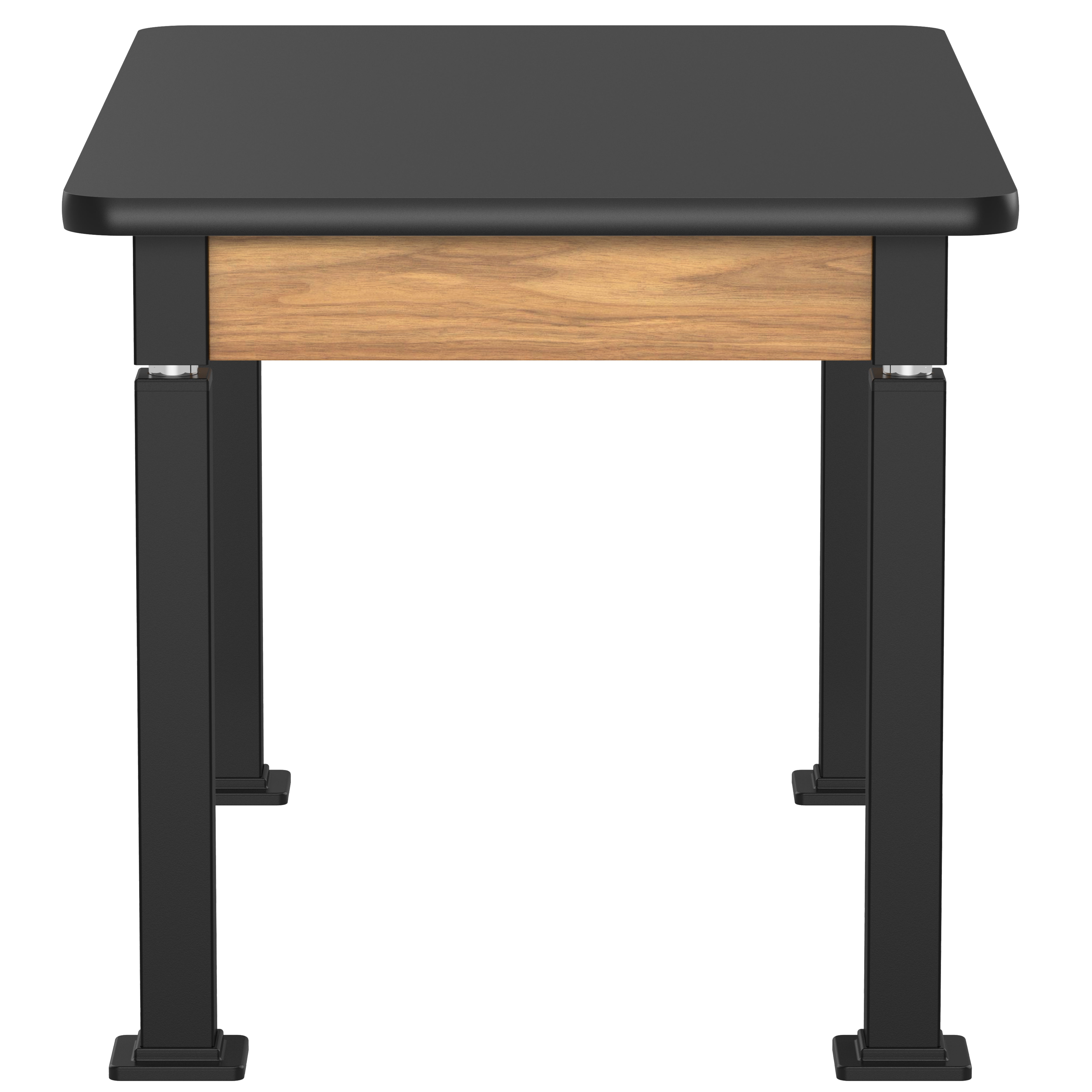 NPS® Aero-Lift Table, Wood Frame, 30" x 48", Science HPL Top, Surface Color: Black, Frame Color: Black (Optional Book Compartment Add On)