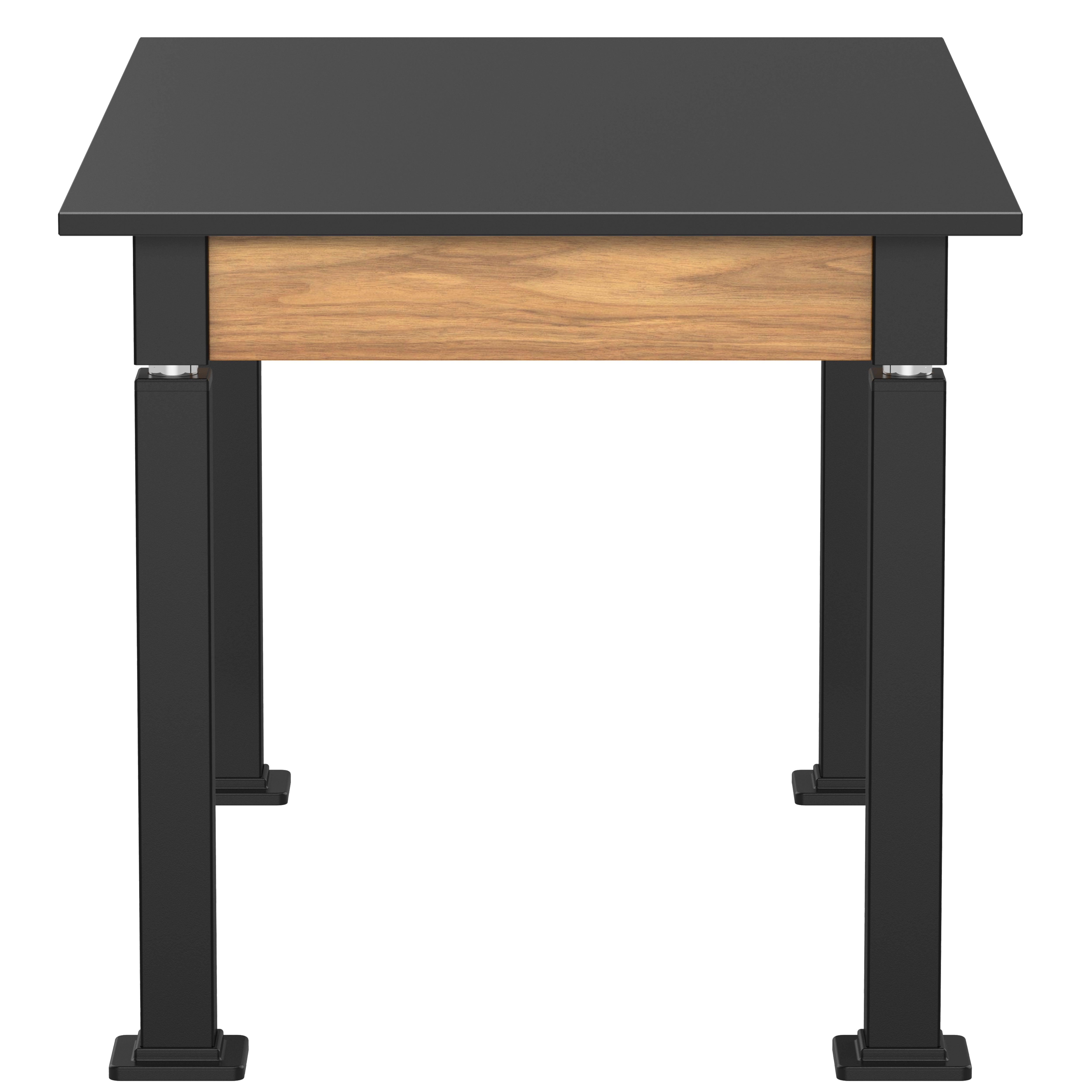 NPS® Aero-Lift Table, Wood Frame, 30" x 48", Phenolic Top, Surface Color: Black, Frame Color: Black (Optional Book Compartment Add On)