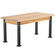 NPS® Aero-Lift Table, Wood Frame, 30" x 60", Butcherblock Top, Surface Color: Maple, Frame Color: Black (Optional Book Compartment Add On)