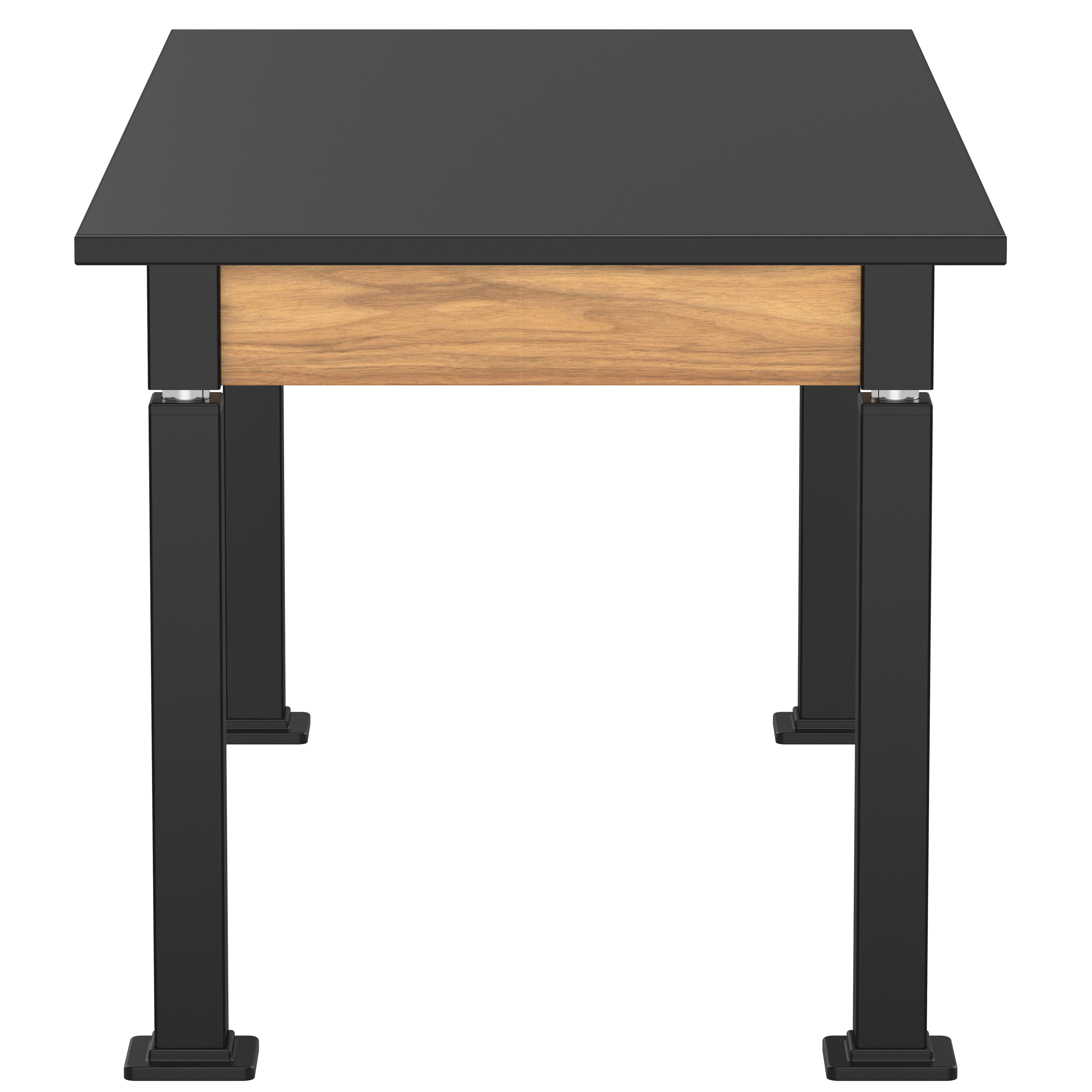 NPS® Aero-Lift Table, Wood Frame, 30" x 60", Chemical Resistant Top, Surface Color: Black, Frame Color: Black (Optional Book Compartment Add On)
