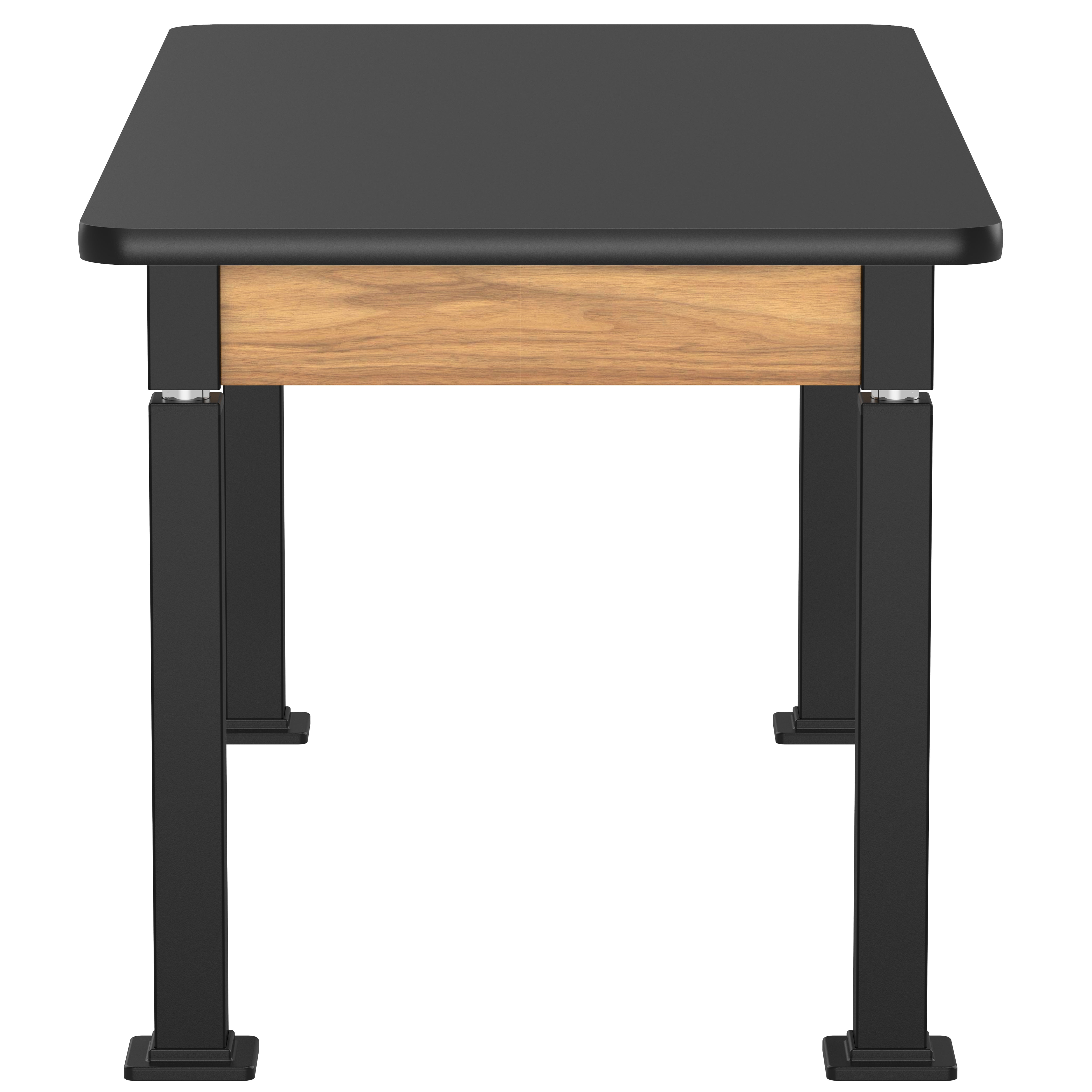 NPS® Aero-Lift Table, Wood Frame, 30" x 60", Science HPL Top, Surface Color: Black, Frame Color: Black (Optional Book Compartment Add On)