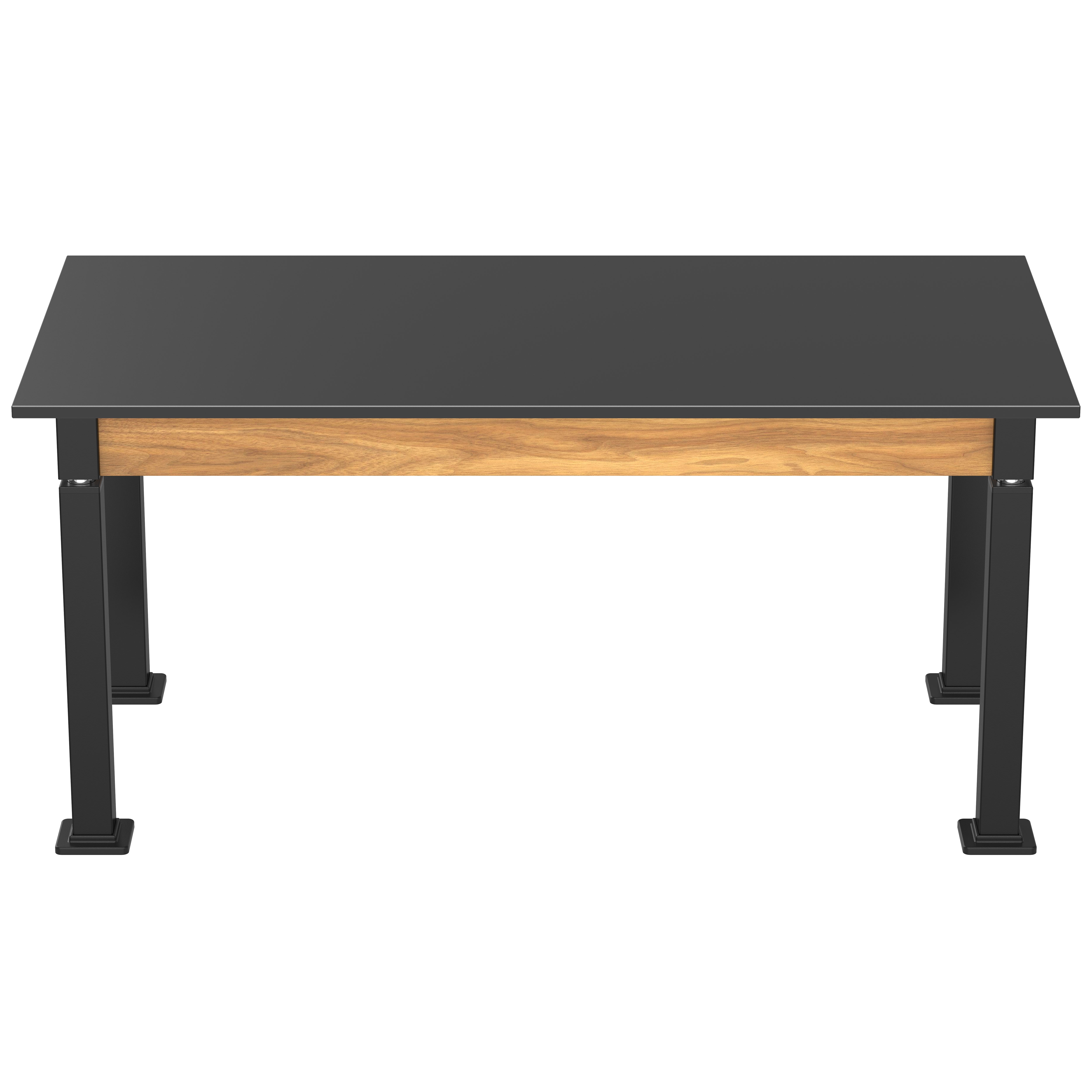 NPS® Aero-Lift Table, Wood Frame, 30" x 60", Epoxy Top, Surface Color: Black, Frame Color: Black (Optional Book Compartment Add On)