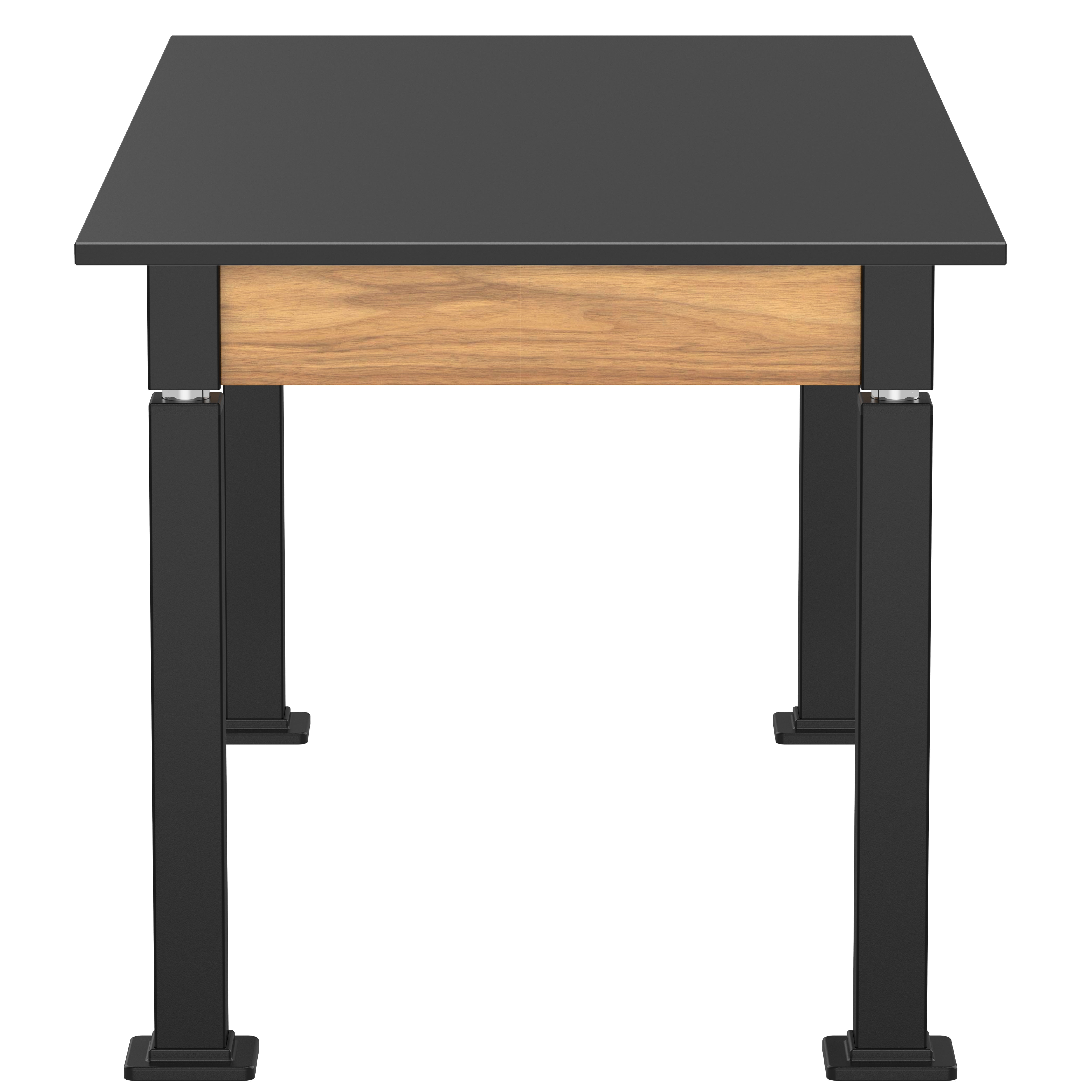 NPS® Aero-Lift Table, Wood Frame, 30" x 60", Epoxy Top, Surface Color: Black, Frame Color: Black (Optional Book Compartment Add On)