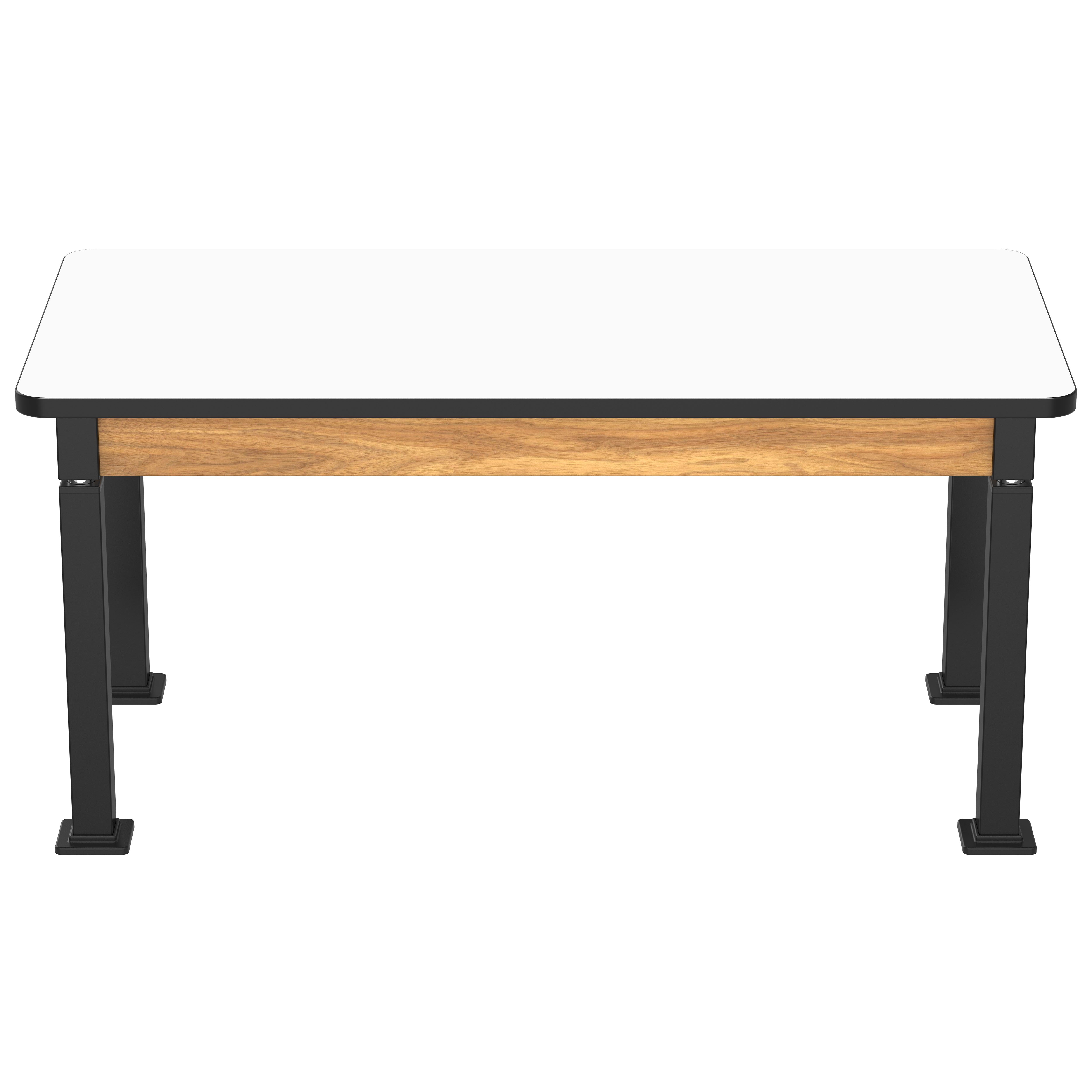 NPS® Aero-Lift Table, Wood Frame, 30" x 60", Whiteboard Top, Surface Color: White, Frame Color: Black (Optional Book Compartment Add On)