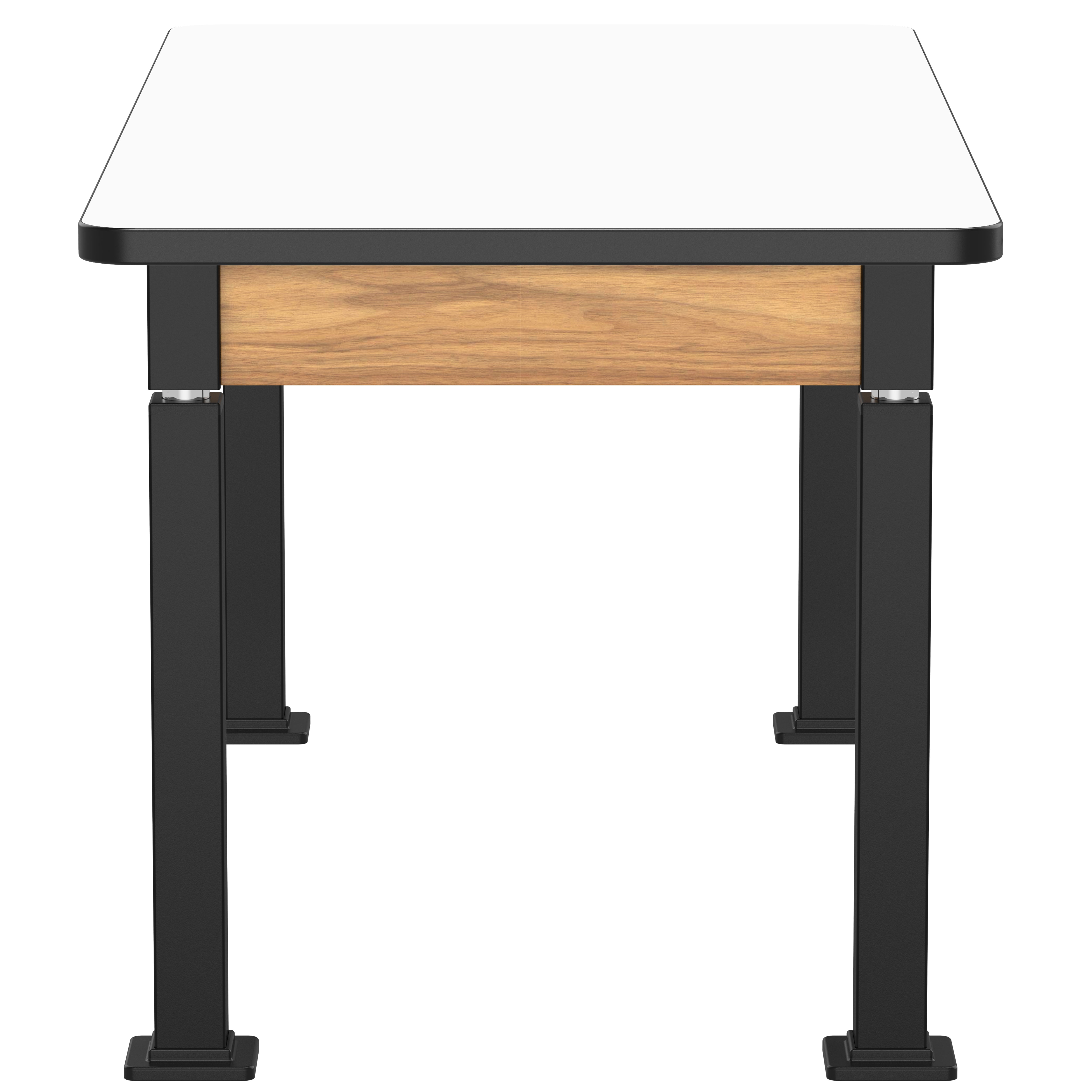 NPS® Aero-Lift Table, Wood Frame, 30" x 60", Whiteboard Top, Surface Color: White, Frame Color: Black (Optional Book Compartment Add On)