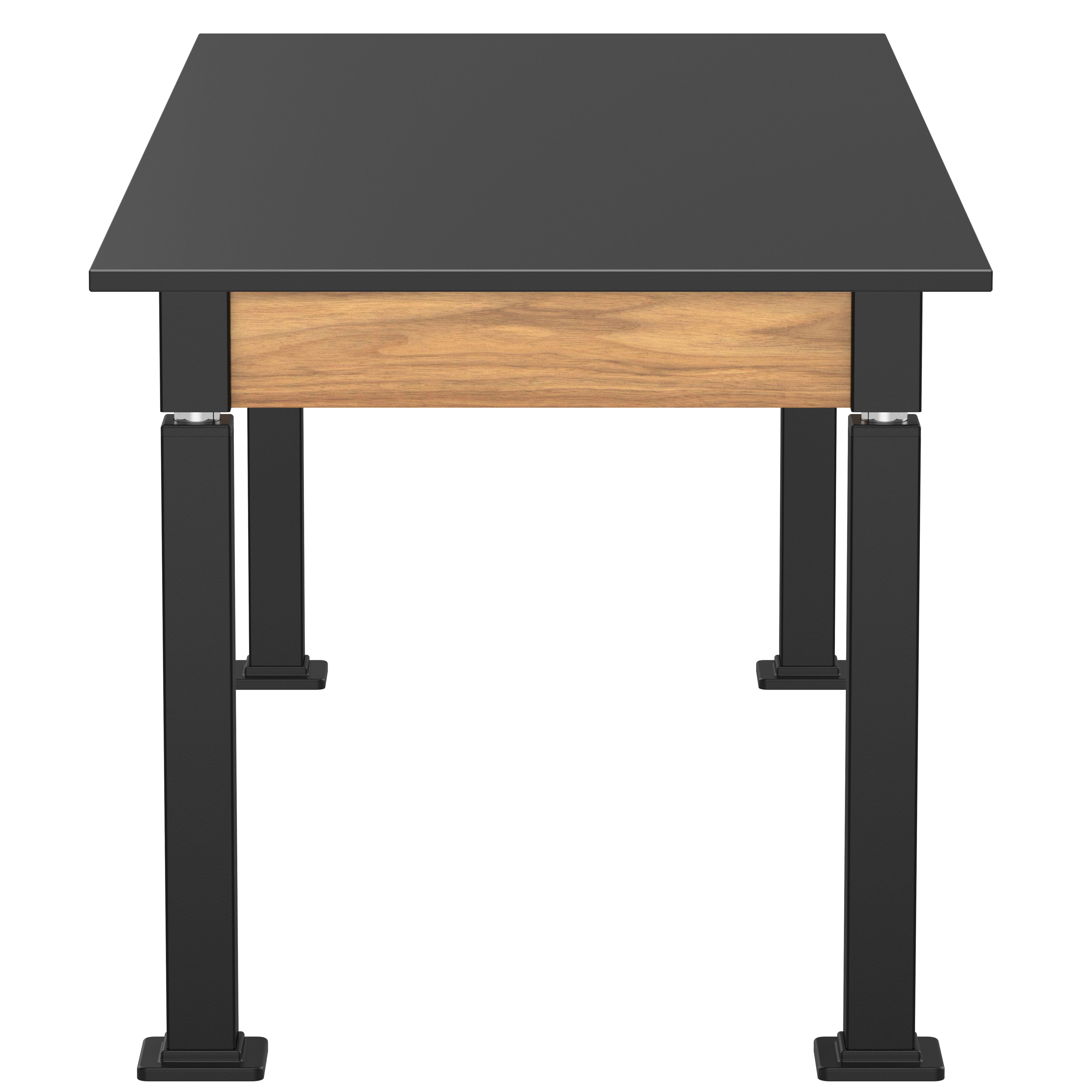 NPS® Aero-Lift Table, Wood Frame, 30" x 72", Trespa Top, Surface Color: Black, Frame Color: Black (Optional Book Compartment Add On)