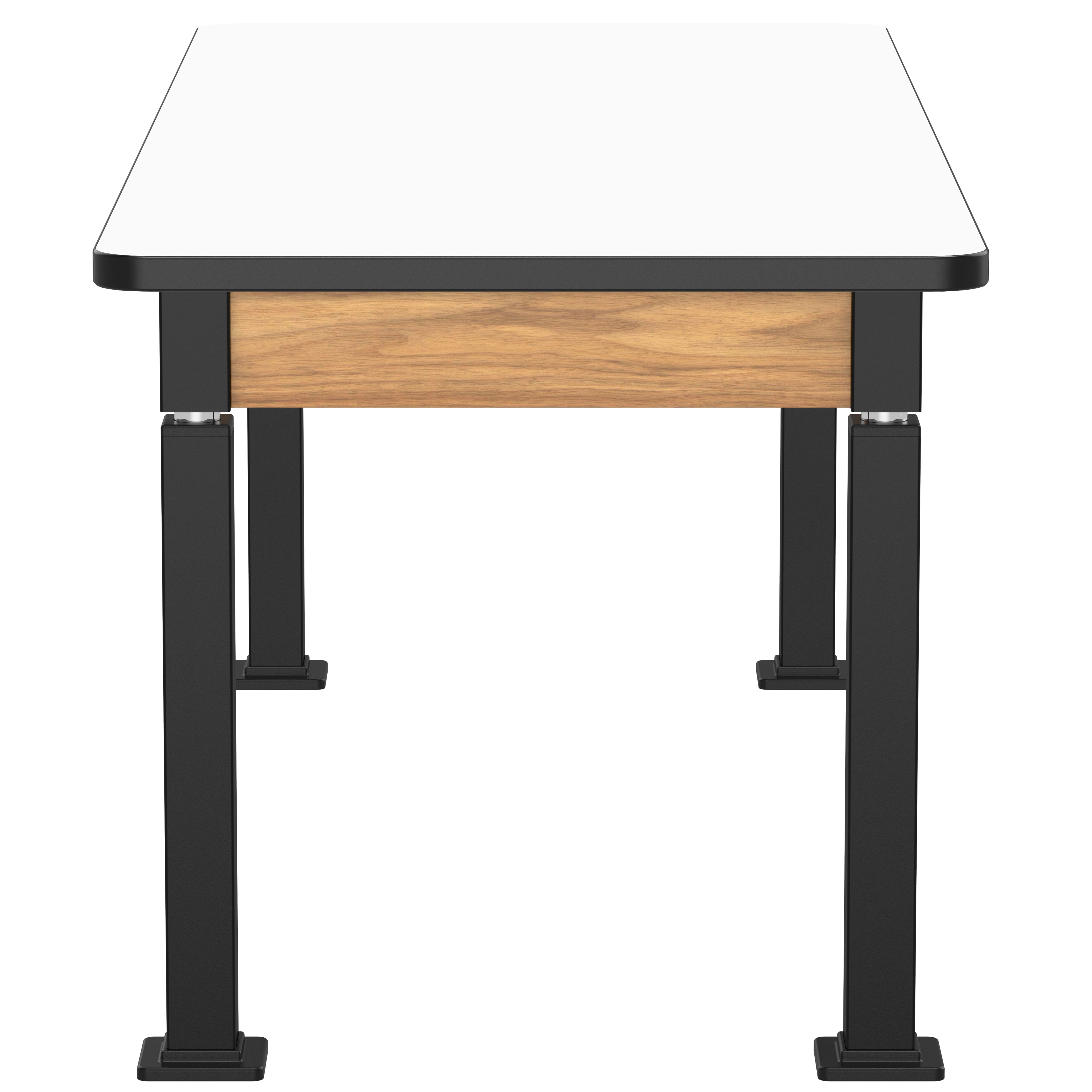 NPS® Aero-Lift Table, Wood Frame, 30" x 72", Whiteboard Top, Surface Color: White, Frame Color: Black (Optional Book Compartment Add On)