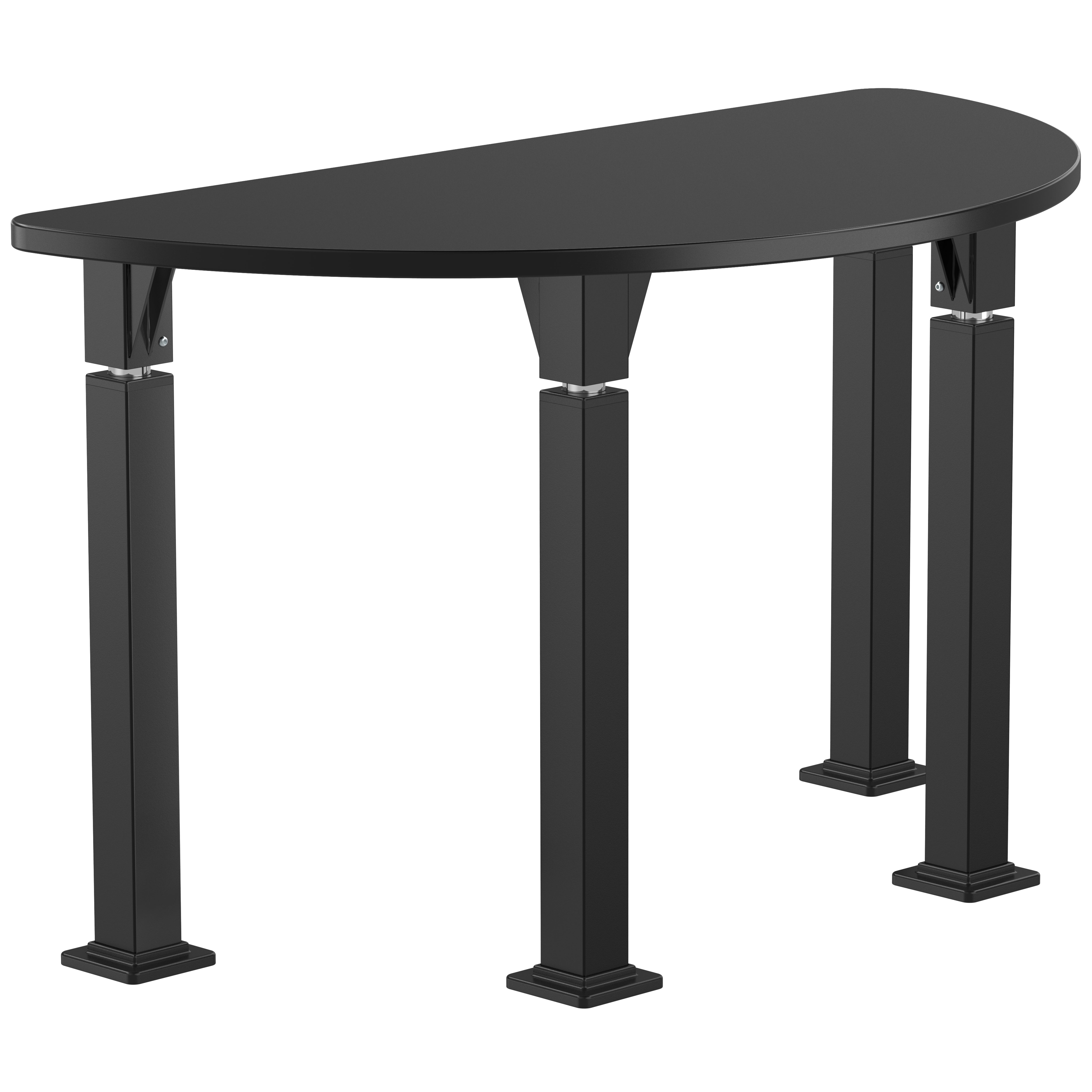 NPS® Aero-Lift Activity Table, 48" Semicircle, Chem-Res Top, Surface Color: Black