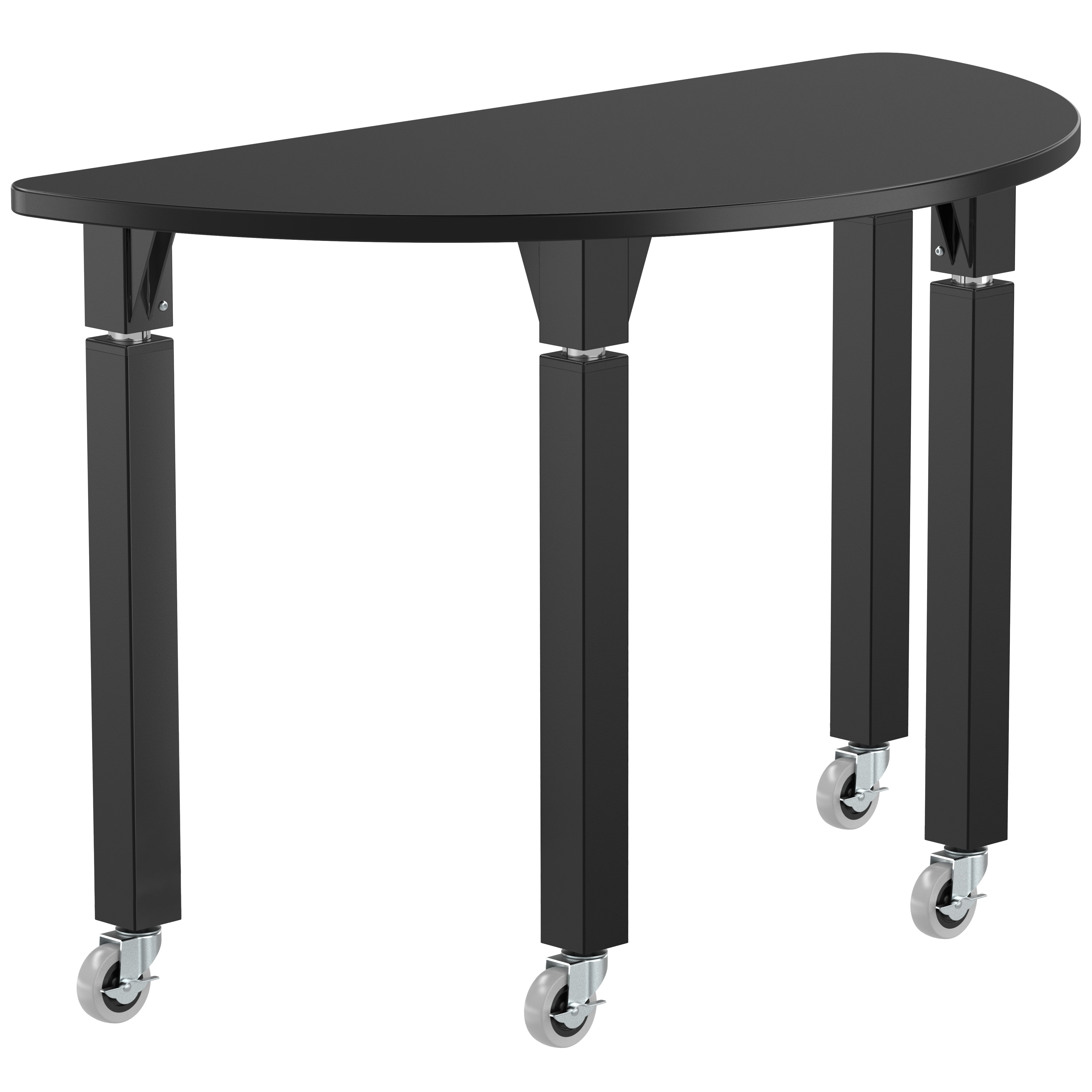 NPS® Aero-Lift Activity Table, 48" Semicircle, Chem-Res Top, Surface Color: Black