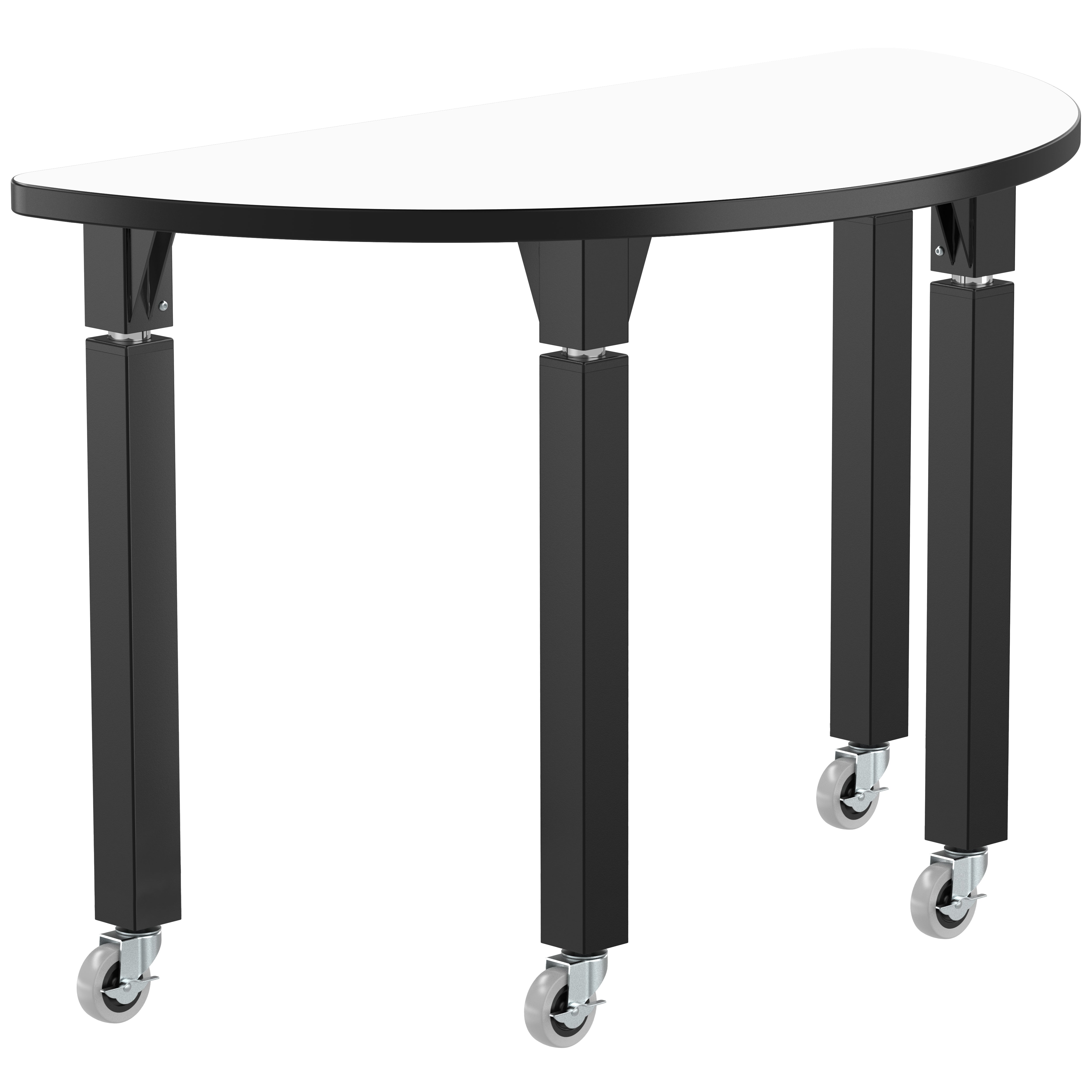 NPS® Aero-Lift Activity Table, 48" Semicircle, Whiteboard Top, Surface Color: White