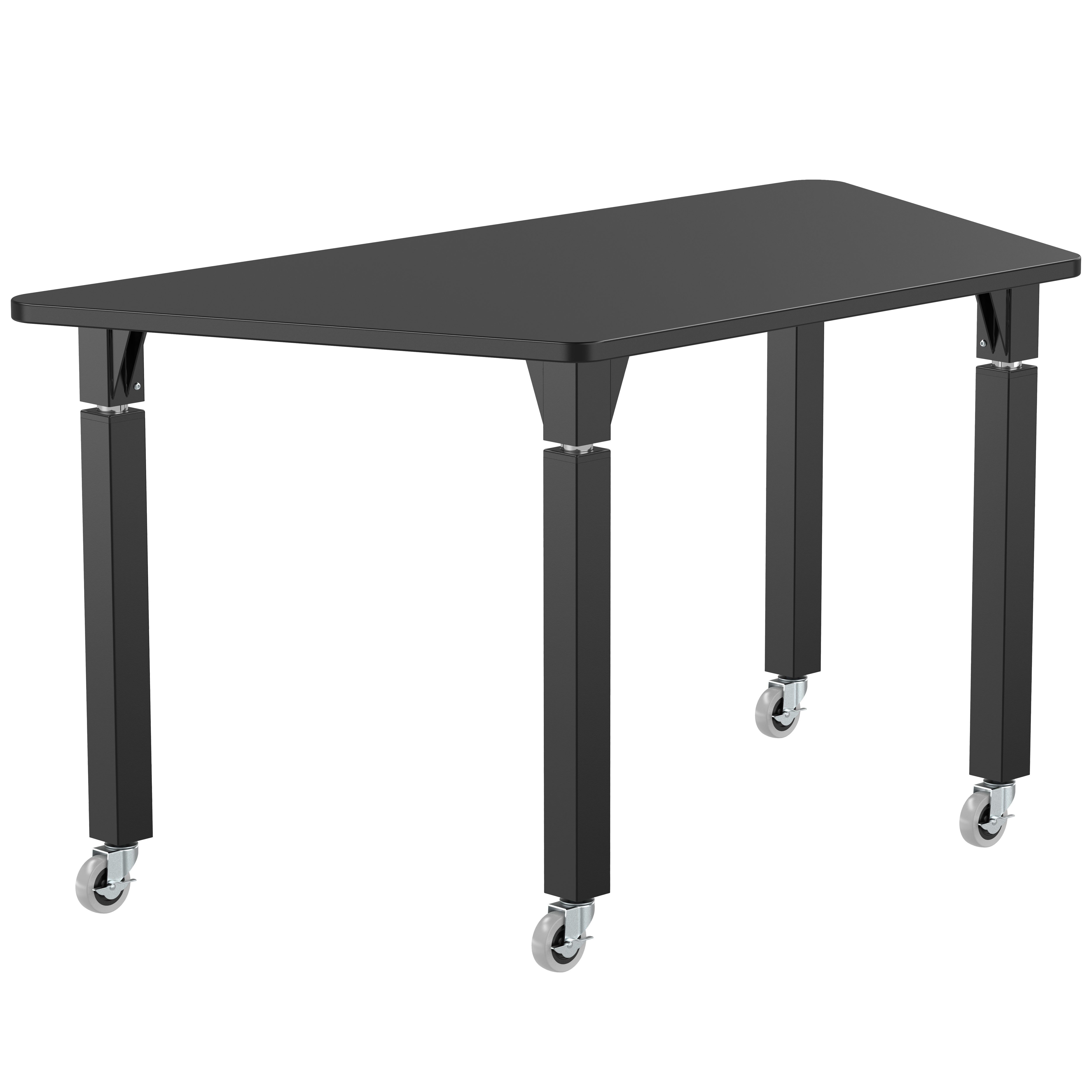 NPS® Aero-Lift Activity Table, 24" x 54" Trapezoid, Chem-Res Top, Surface Color: Black