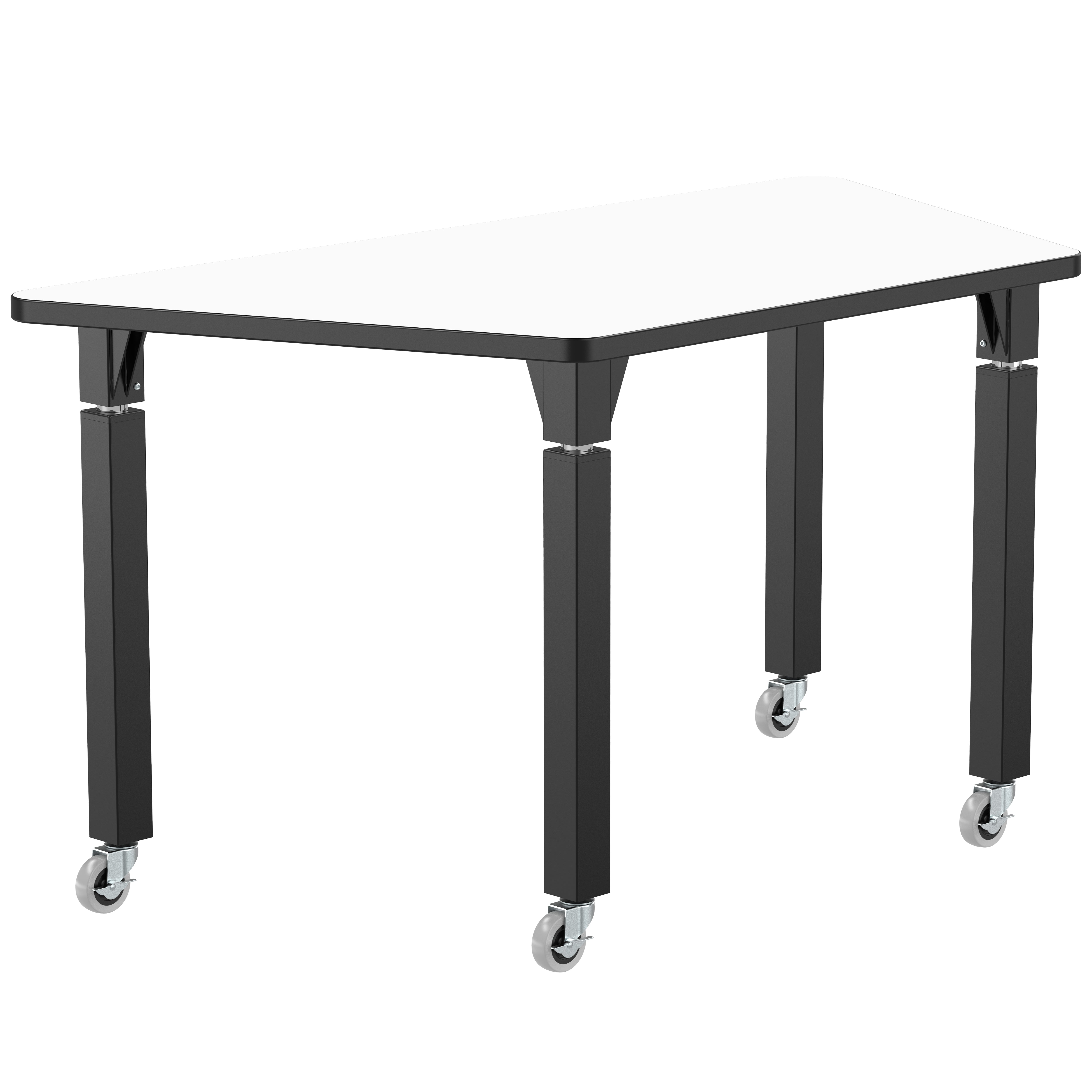 NPS® Aero-Lift Activity Table, 24" x 72" Trapezoid, Whiteboard Top, Surface Color: White