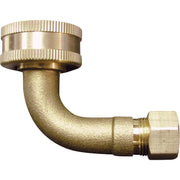 Anderson Metals 3/4 In. GH x 3/8 In. 90 Deg. Dishwasher Brass Elbow (1/4 Bend)