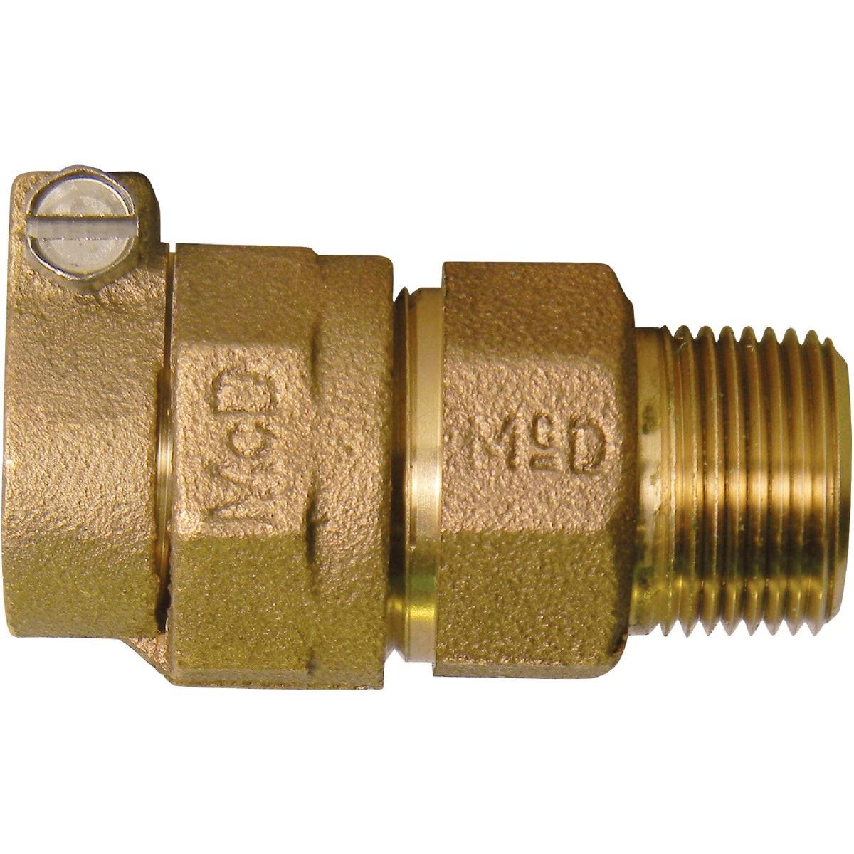 A Y McDonald 1 In. CTS x 3/4 In. MIPT Brass Low Lead Connector