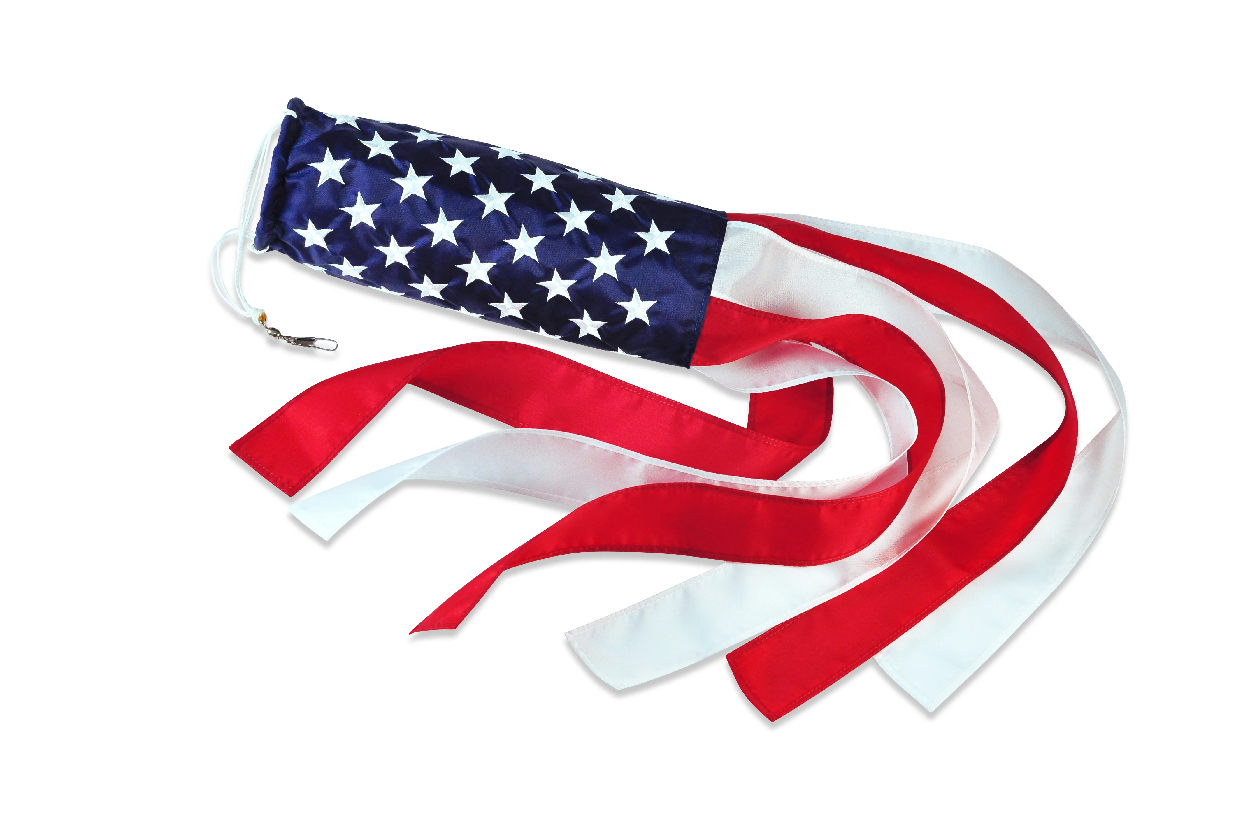 Annin Flagmakers American Flag Windsock All-Weather Nylon SolarGuard Nyl-Glo, 60 x 8 Inch (Model 275) 100% MADE in USA