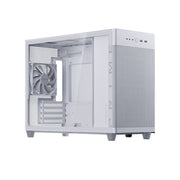 ASUS - Prime AP201 White MicroATX Tempered Glass, 338mm GPU, 360mm Cooler, USB-C® - White
