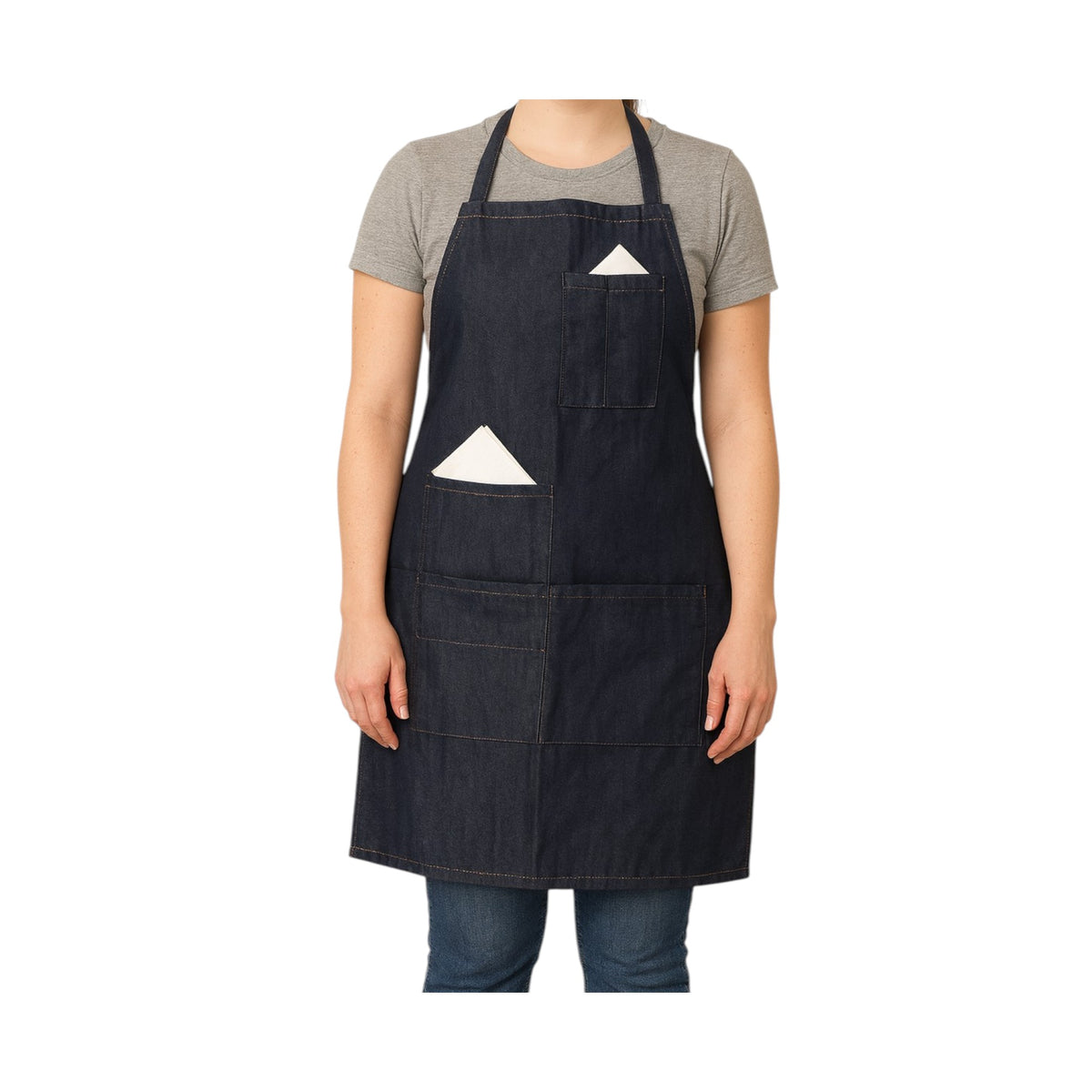 Apron, Blue Denim, 4 Pocket, 26" x 42.5", Pack of 10