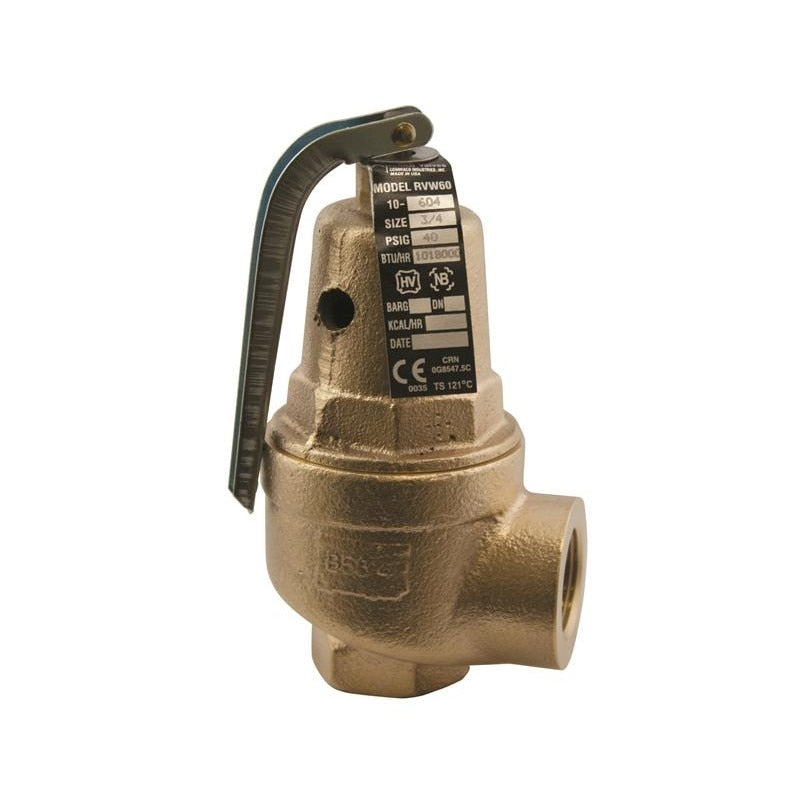 Apollo Bronze Safety Relief Valve, RVW61260, 2" x 2-1/2" (2 x FNPT), 60 psi