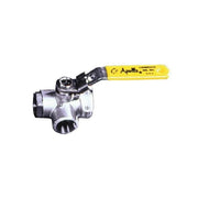 Ball Valve, 2 Piece Standard Port, SS, 3-Way, Female NPT