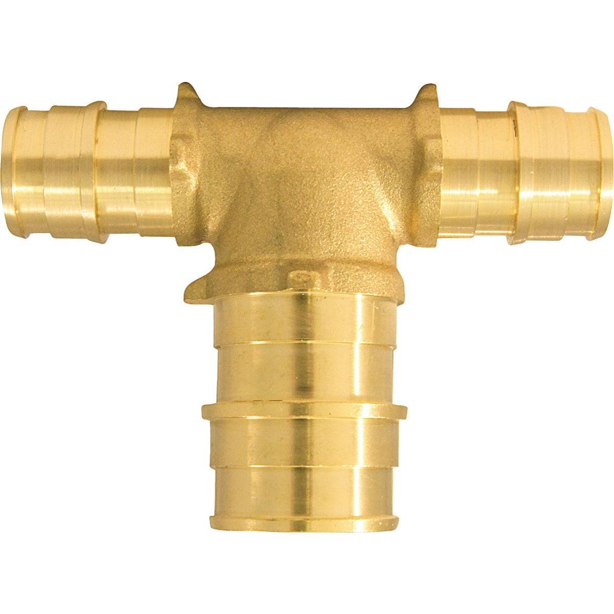 Apollo Retail 1/2 In. x 1/2 In. x 3/4 In. Barb Brass Reducing PEX Tee, Type A