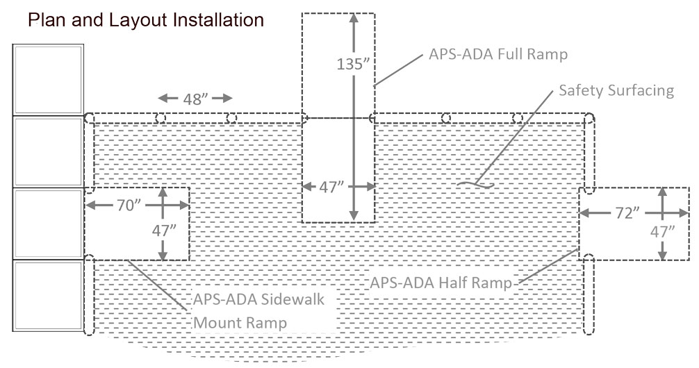 ADA Half Ramp System for use with 8" or 12" borders