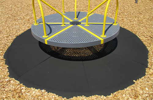 10' Diameter x 2" Wear Mat - 8 interlocking pieces w/ a 4' center opening