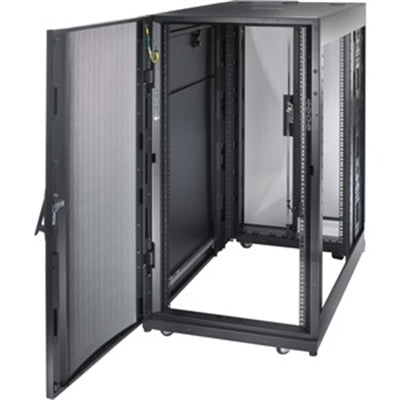APC by Schneider Electric NetShelter SX 24U Floor Standing Enclosed Cabinet Rack Cabinet for Server, Storage - 482.60 Mm Rack Width - Black - 1022.73