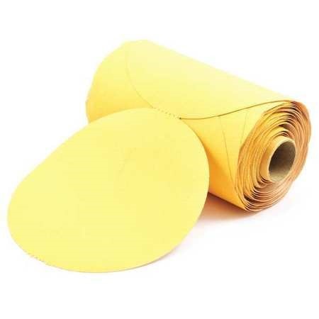 Arc Abrasives PSA Disc Roll, Size: 6", Material: Gold Aluminum Oxide Sterate, Grit: 320 A-Wt, Type: Open Coat, Packaging Qty: 100 Disc per roll, 1 roll per case
